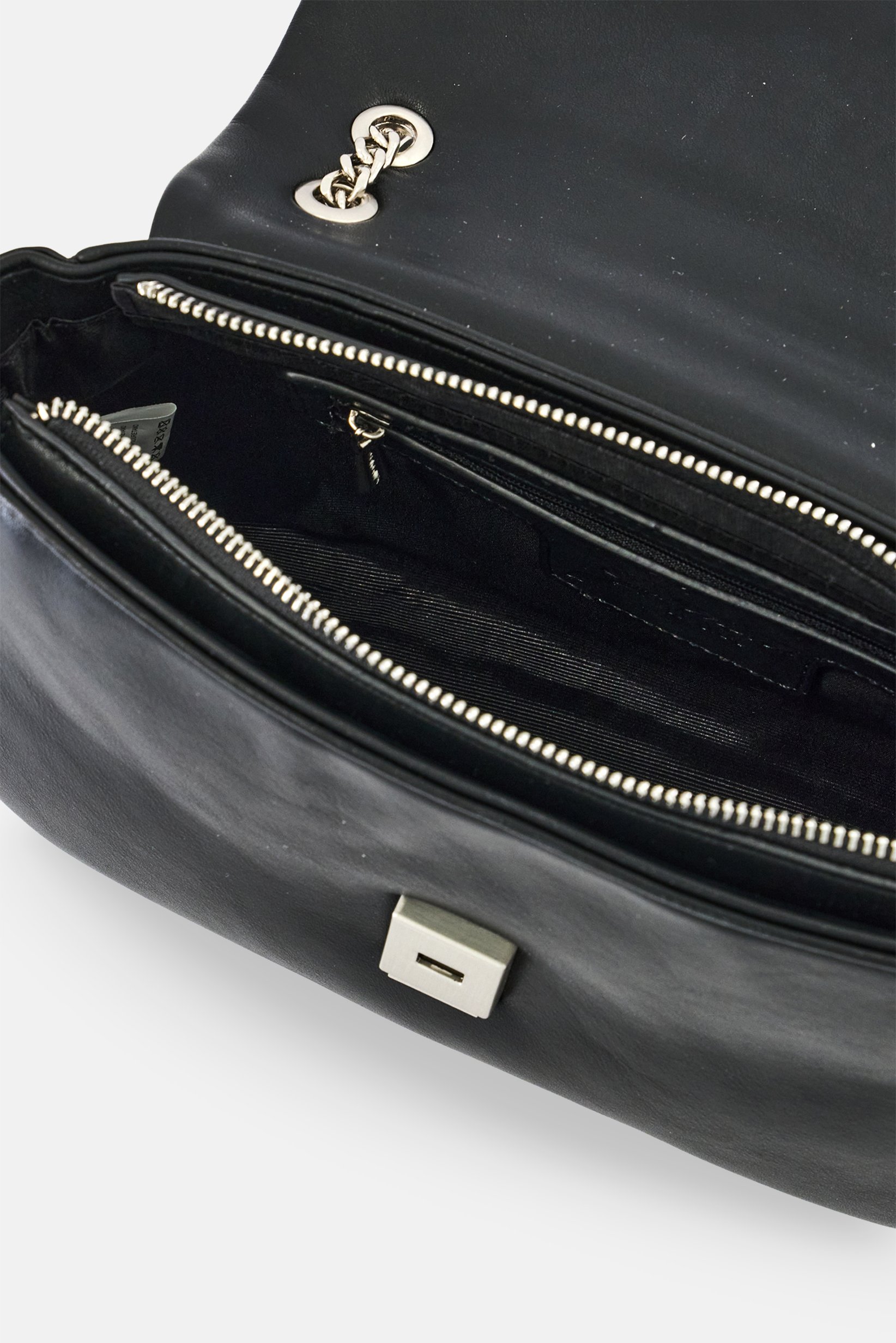 Women Brand Logo Shoulder Bag, Black