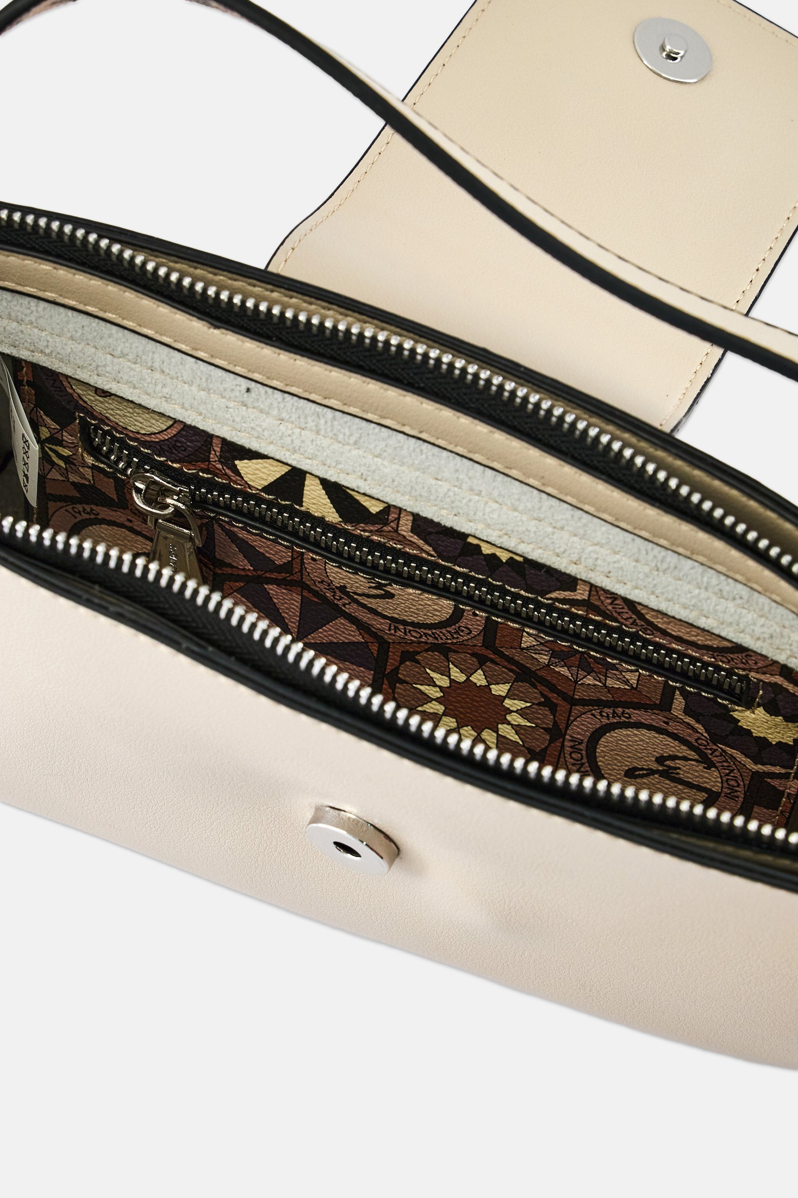 Women Brand Logo Hand Bag, Beige