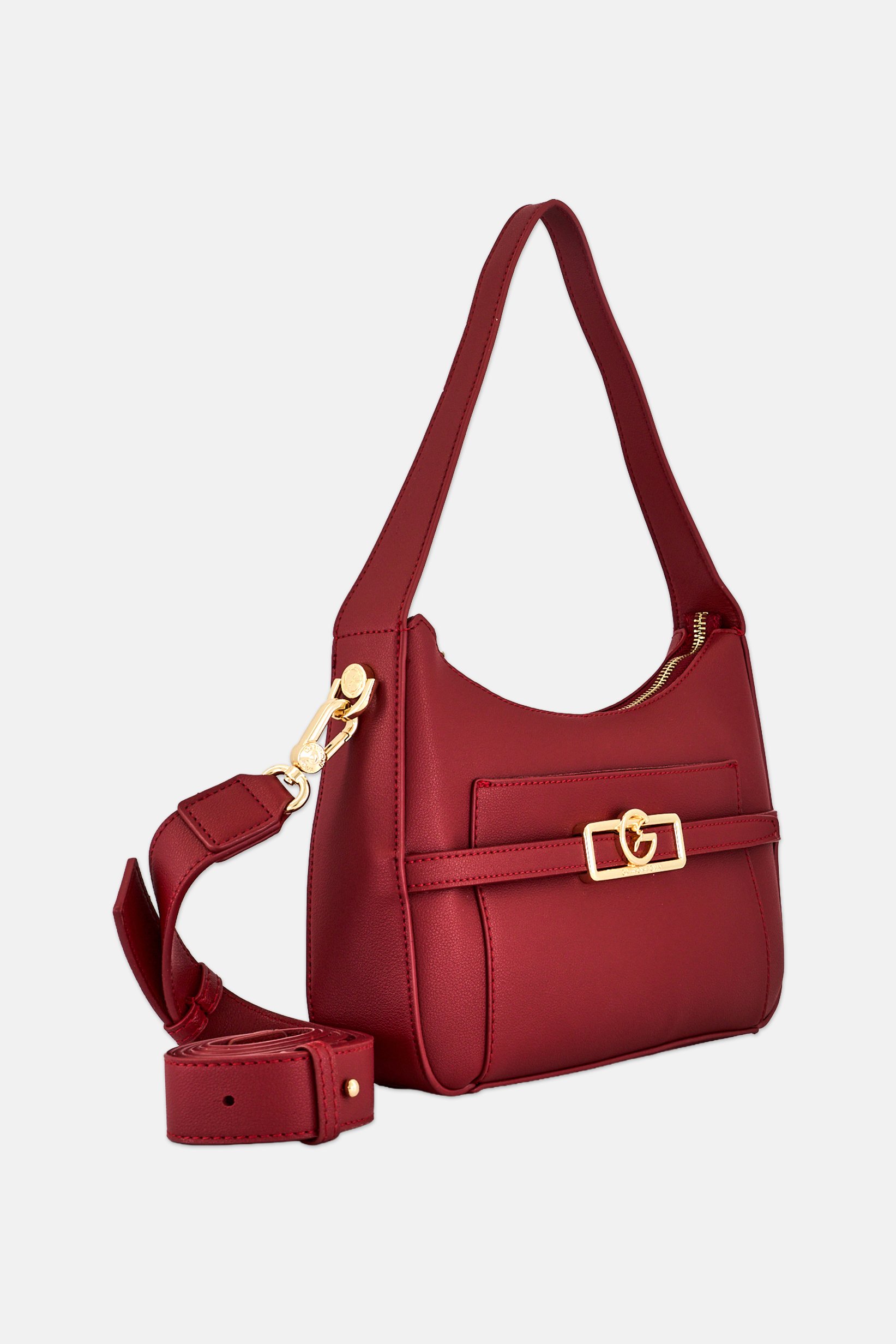 Women Brand Logo Cross Body Bag, Burgundy