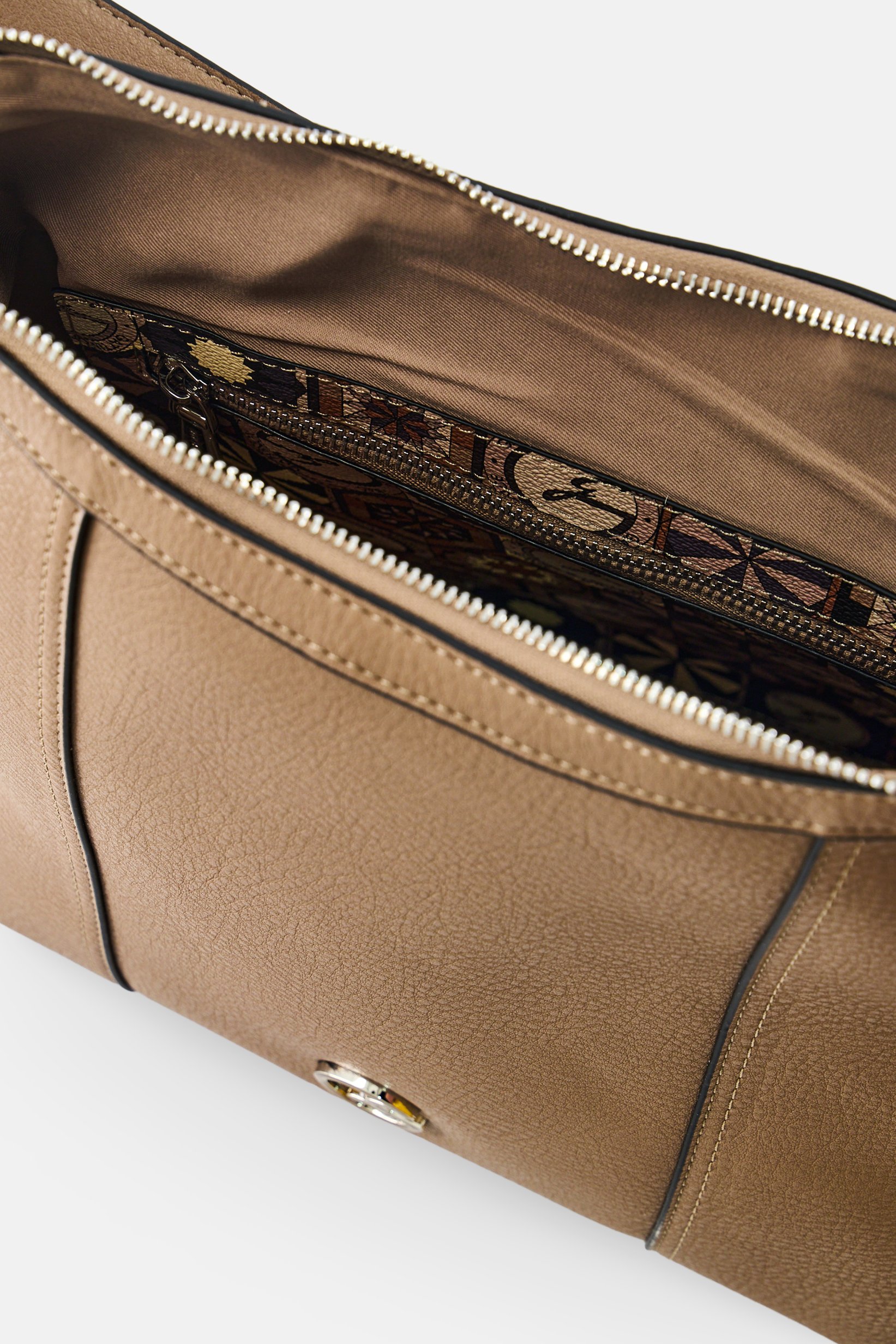 Women Brand Logo Tote Bag, Taupe