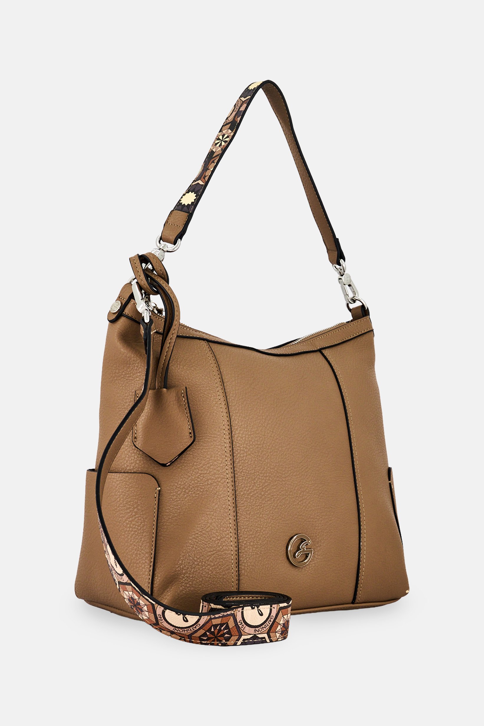 Women Brand Logo Tote Bag, Taupe