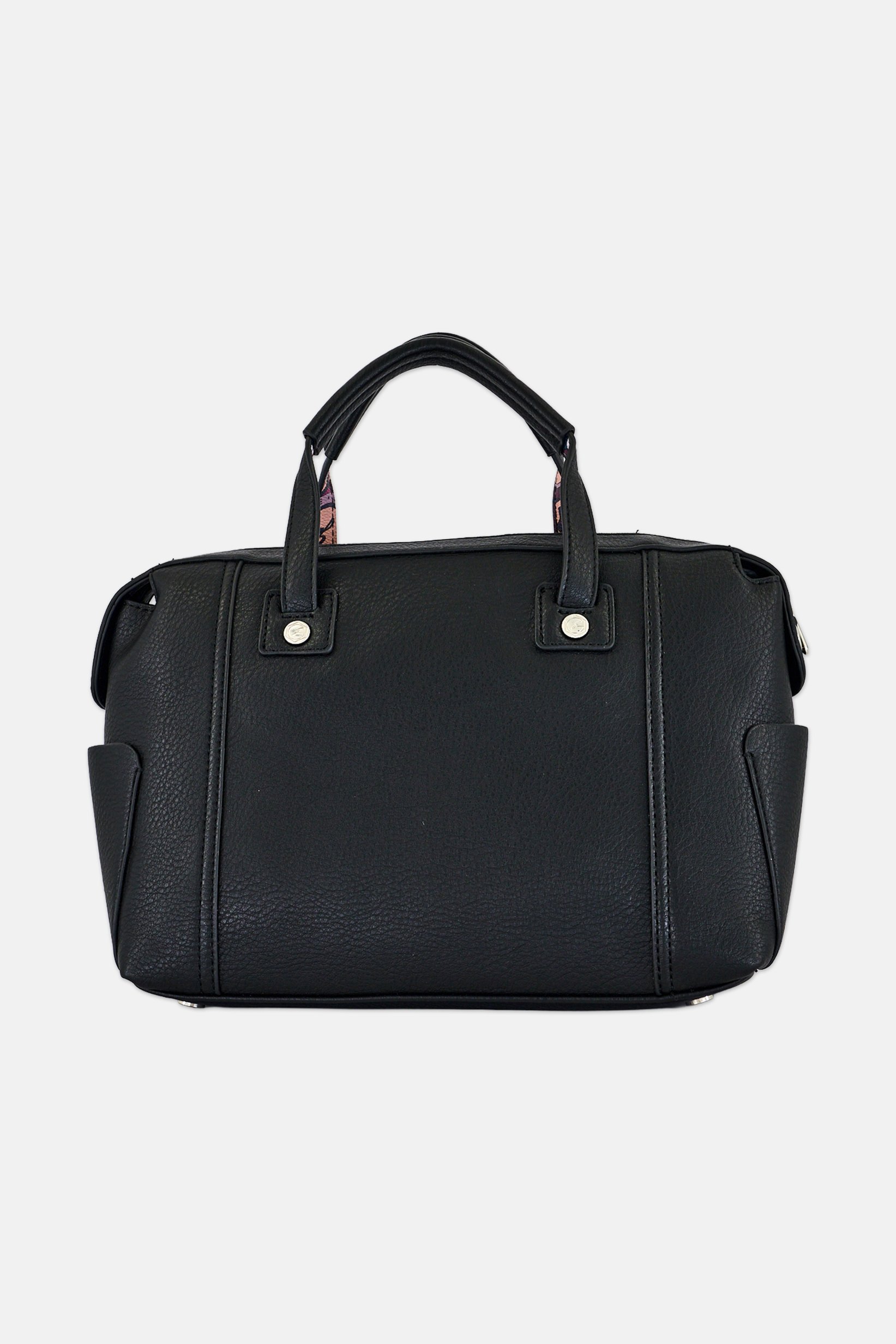 Women Brand Logo Shoulder Bag, Black