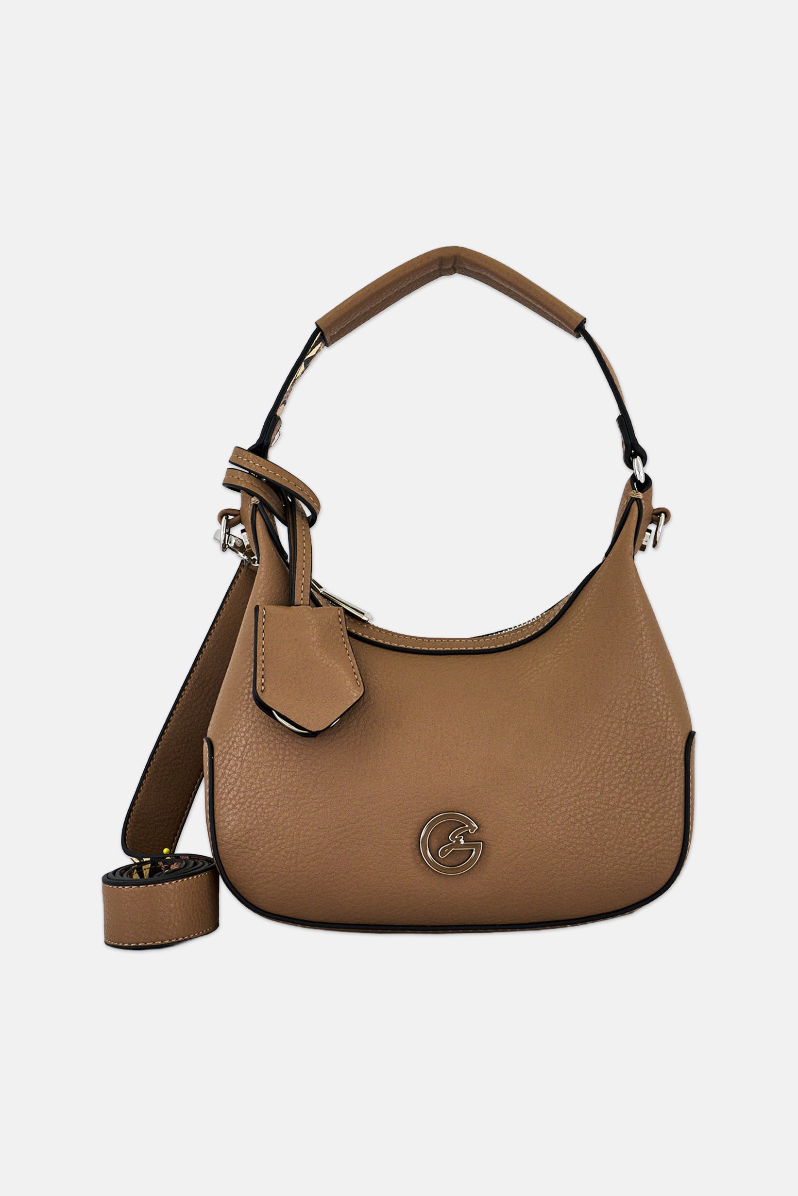 Women Brand Logo Handbag, Taupe