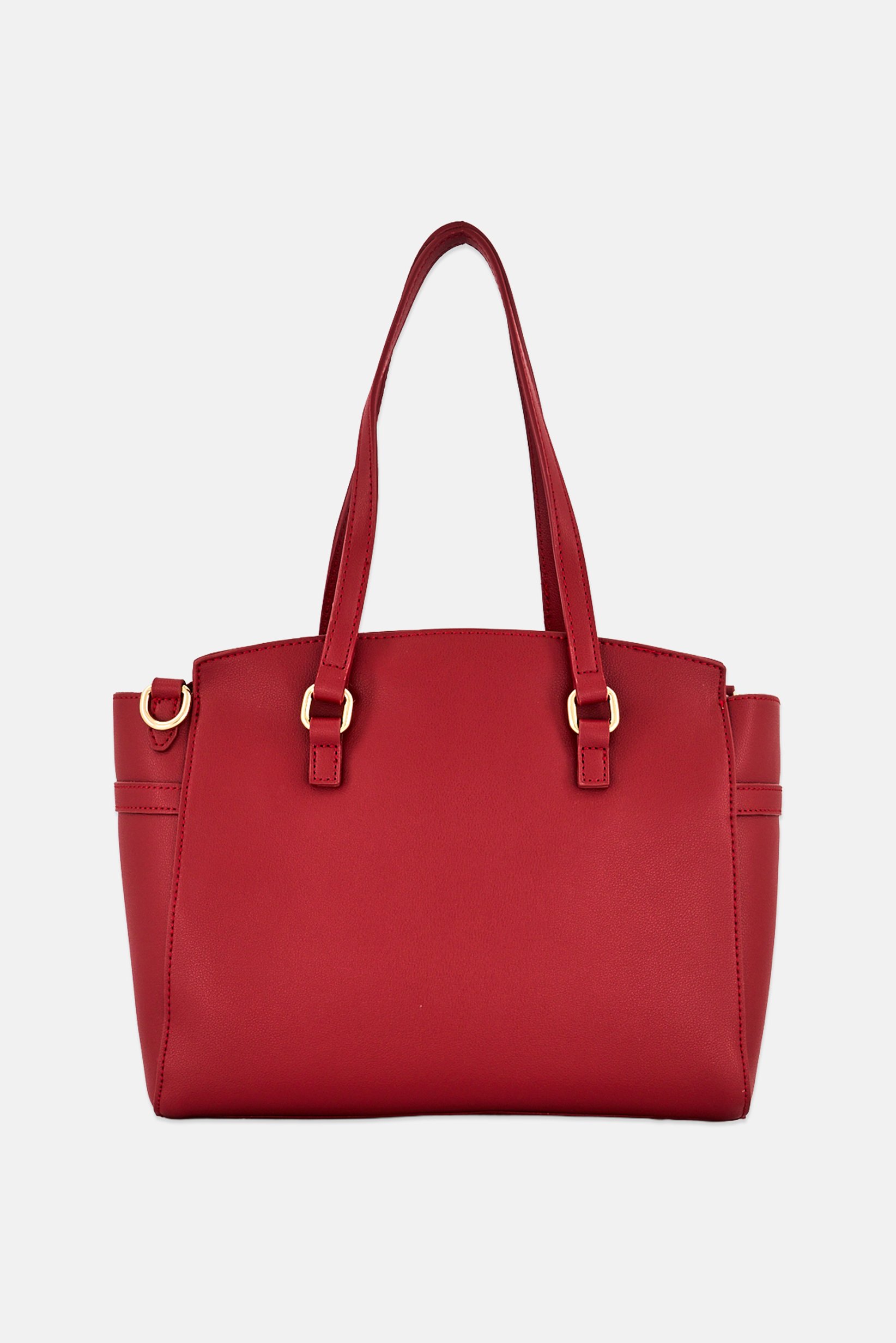 Women Brand Logo Satchel Bag, Dark Red