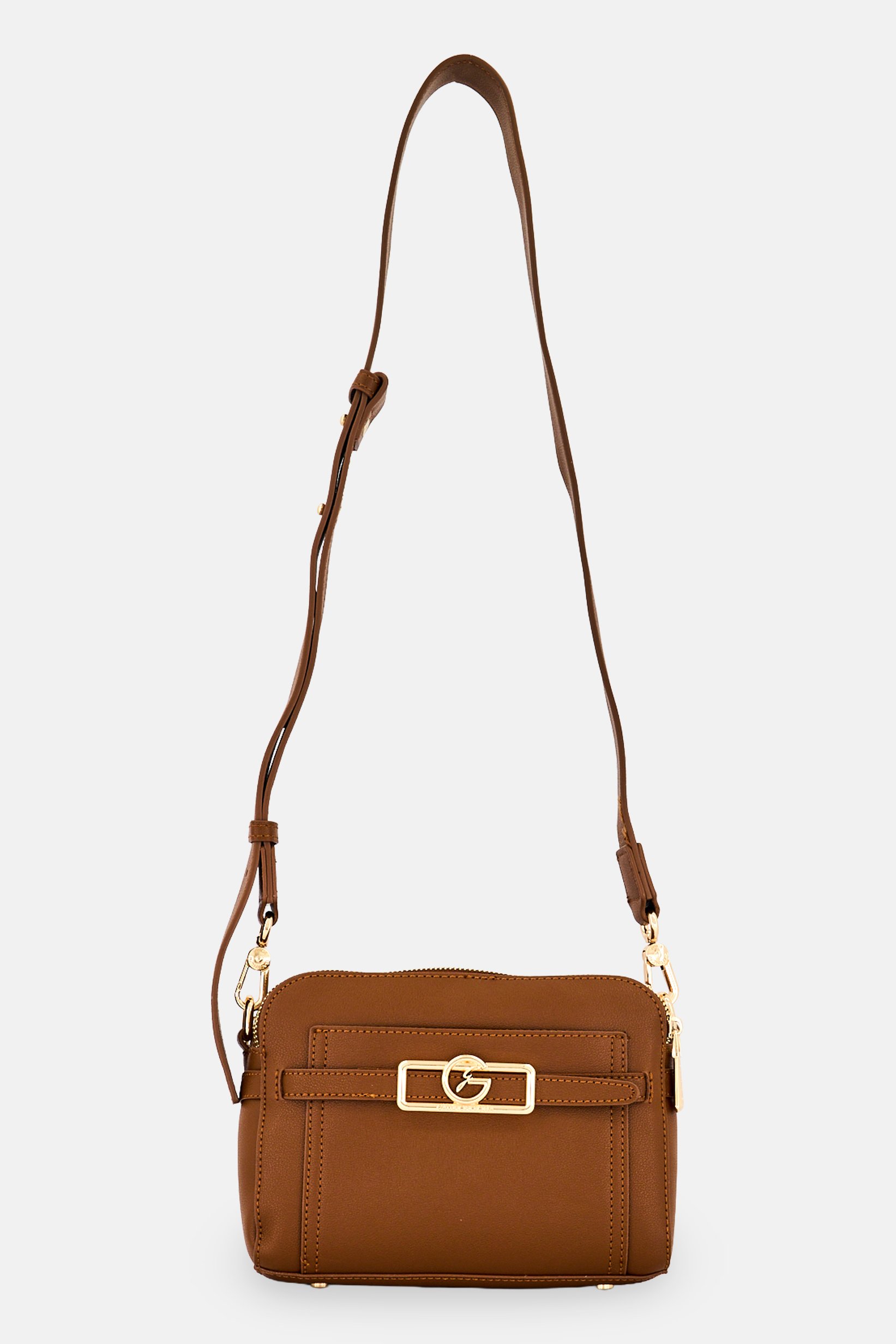 Women Brand Logo Crossbody Bag, Brown