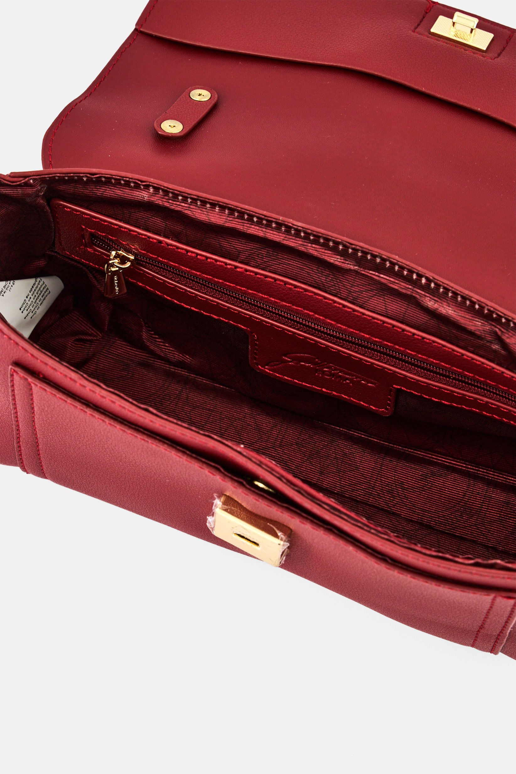 Women Brand Logo Cross Body Bag, Dark Red