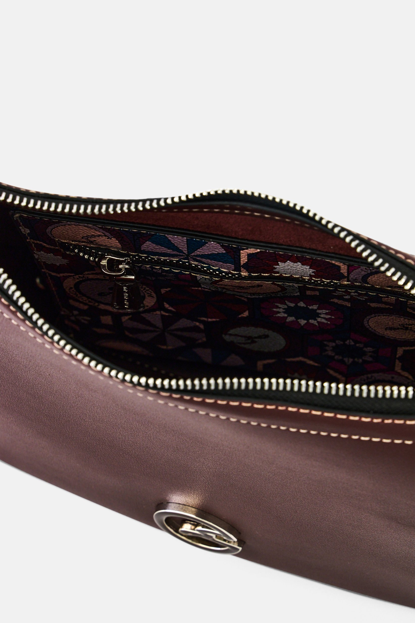 Women Brand Logo Shoulder Bag, Brown