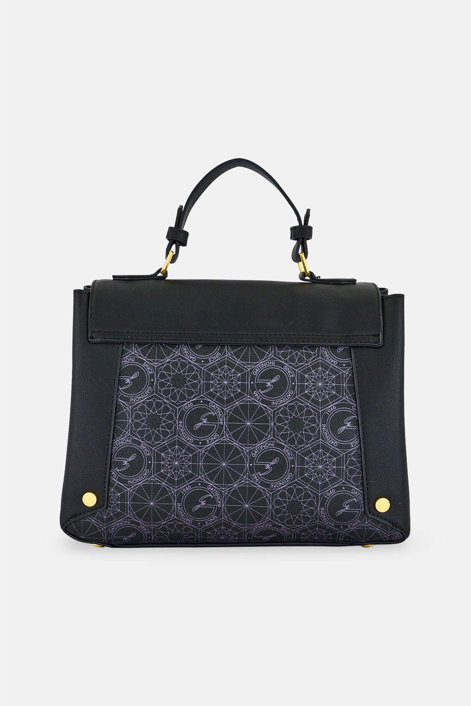 Women Brand Logo Handbag, Black