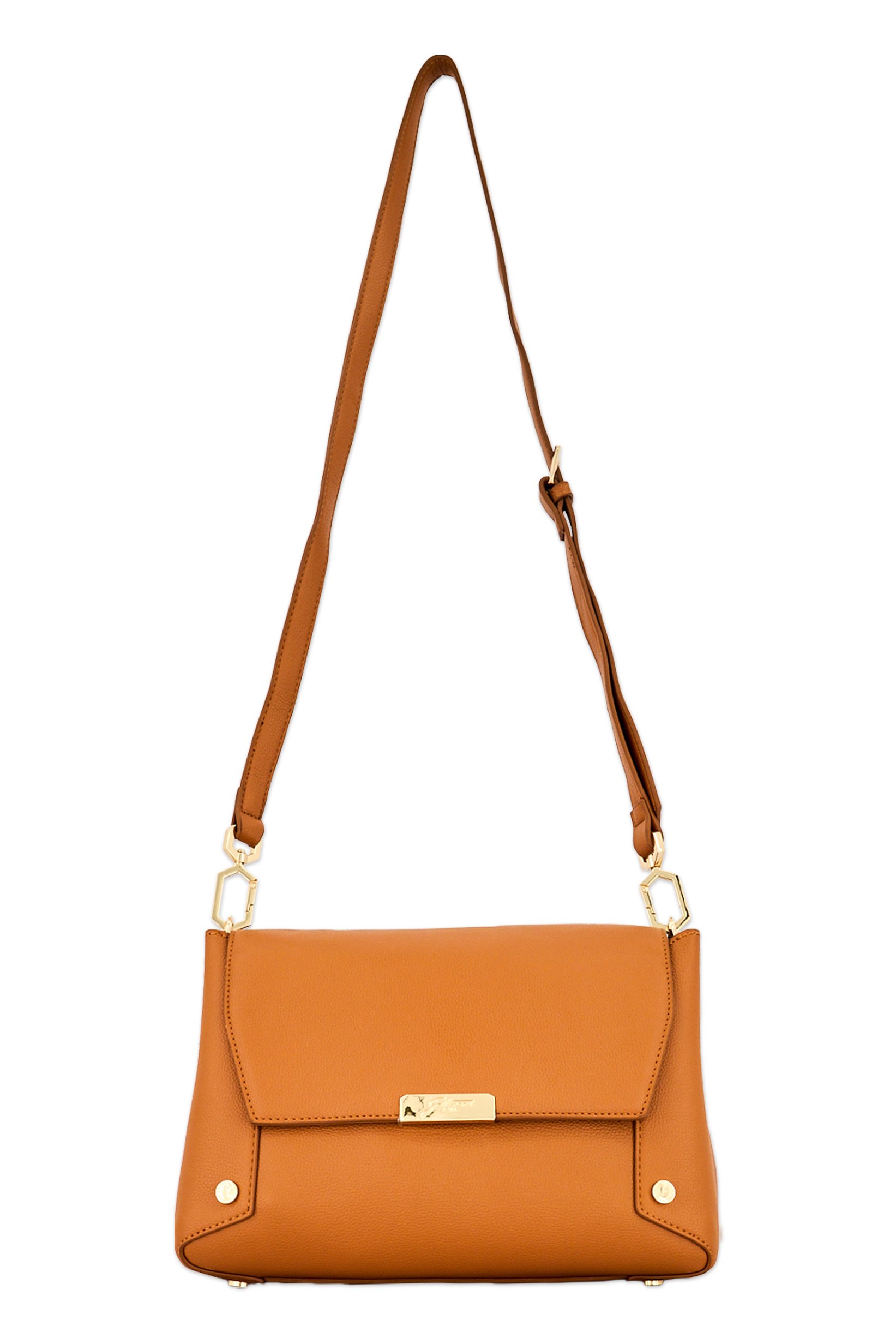Women Brand Logo Shoulder Bag, Brown