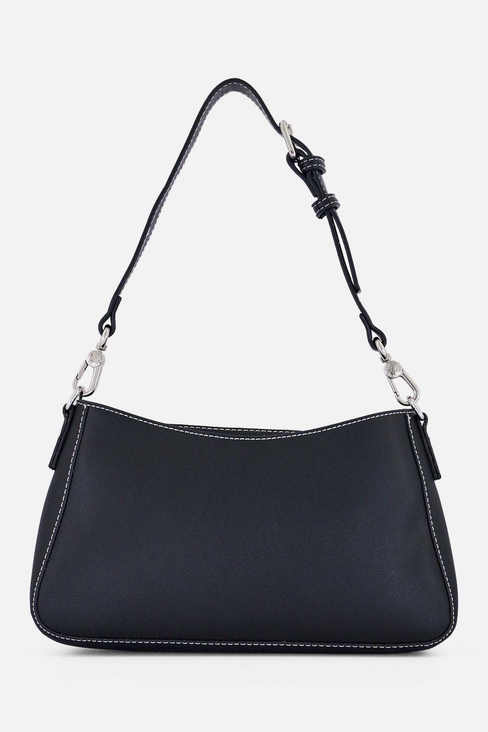 Women Brand Logo Hand Bag, Black