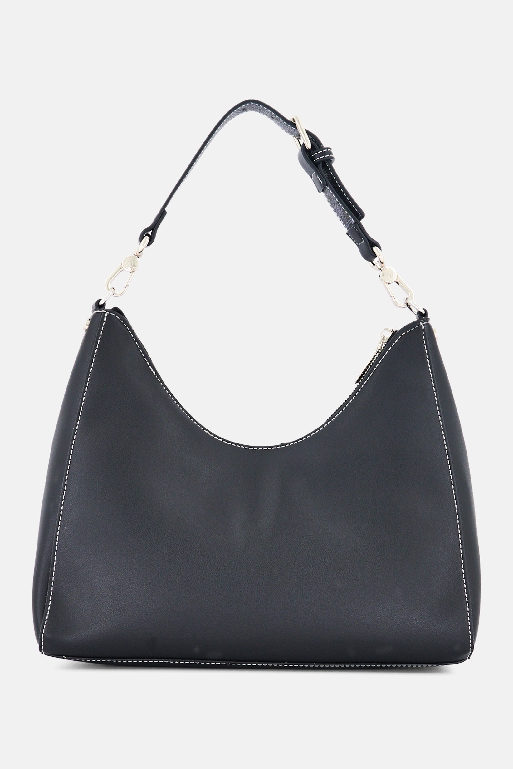 Women Brand Logo Shoulder Bag, Black