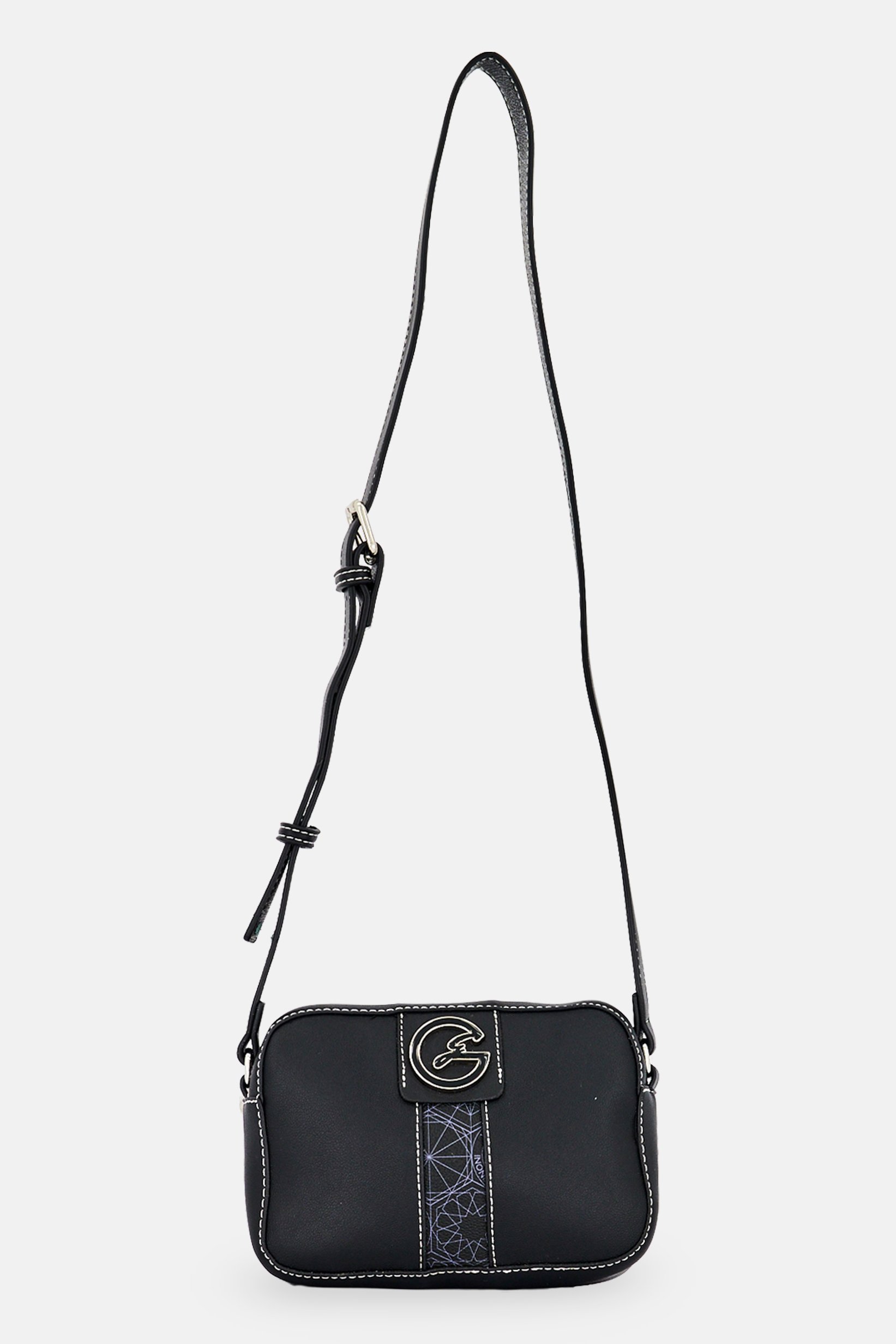 Women Brand Logo Crossbody Bag, Black