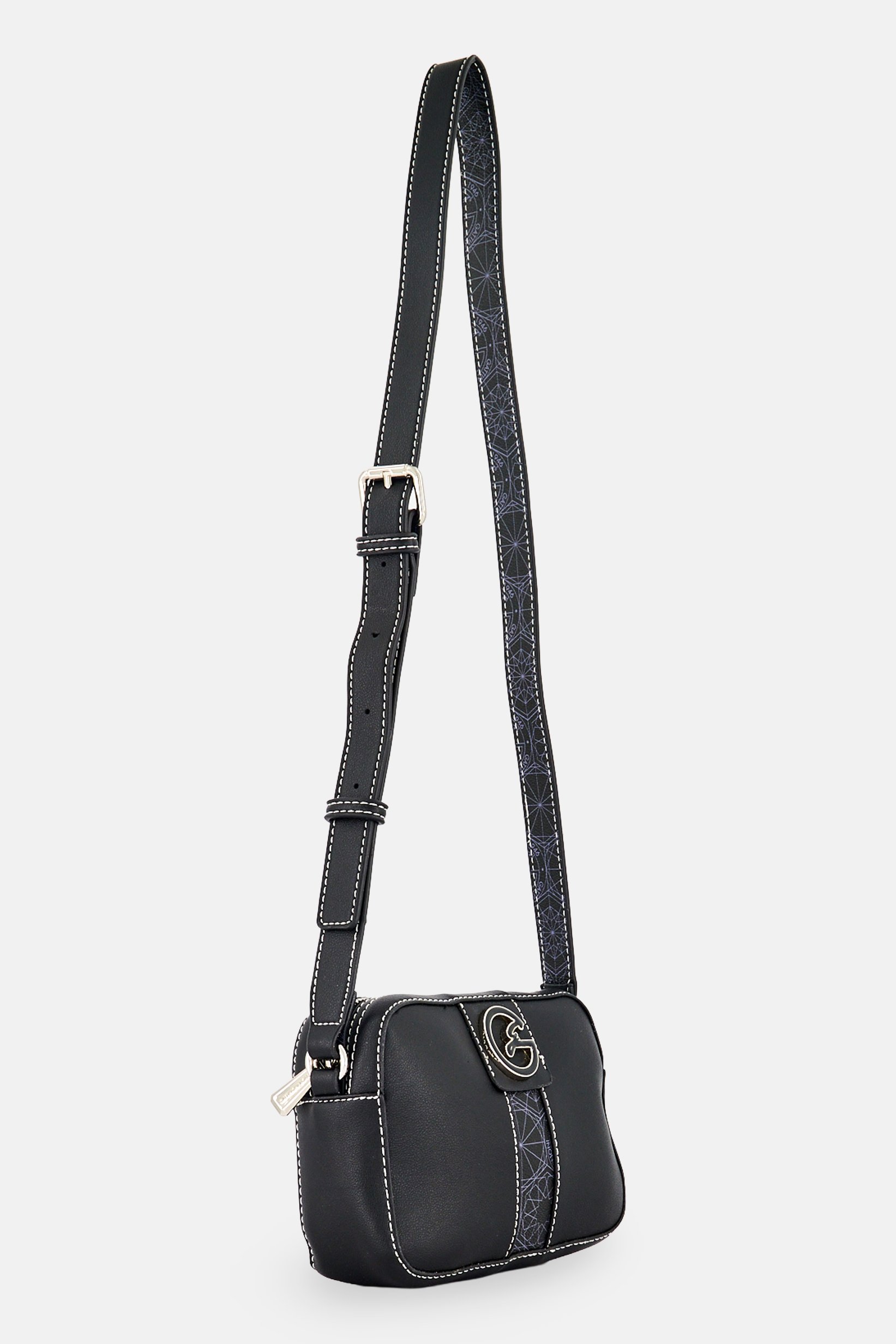 Women Brand Logo Crossbody Bag, Black