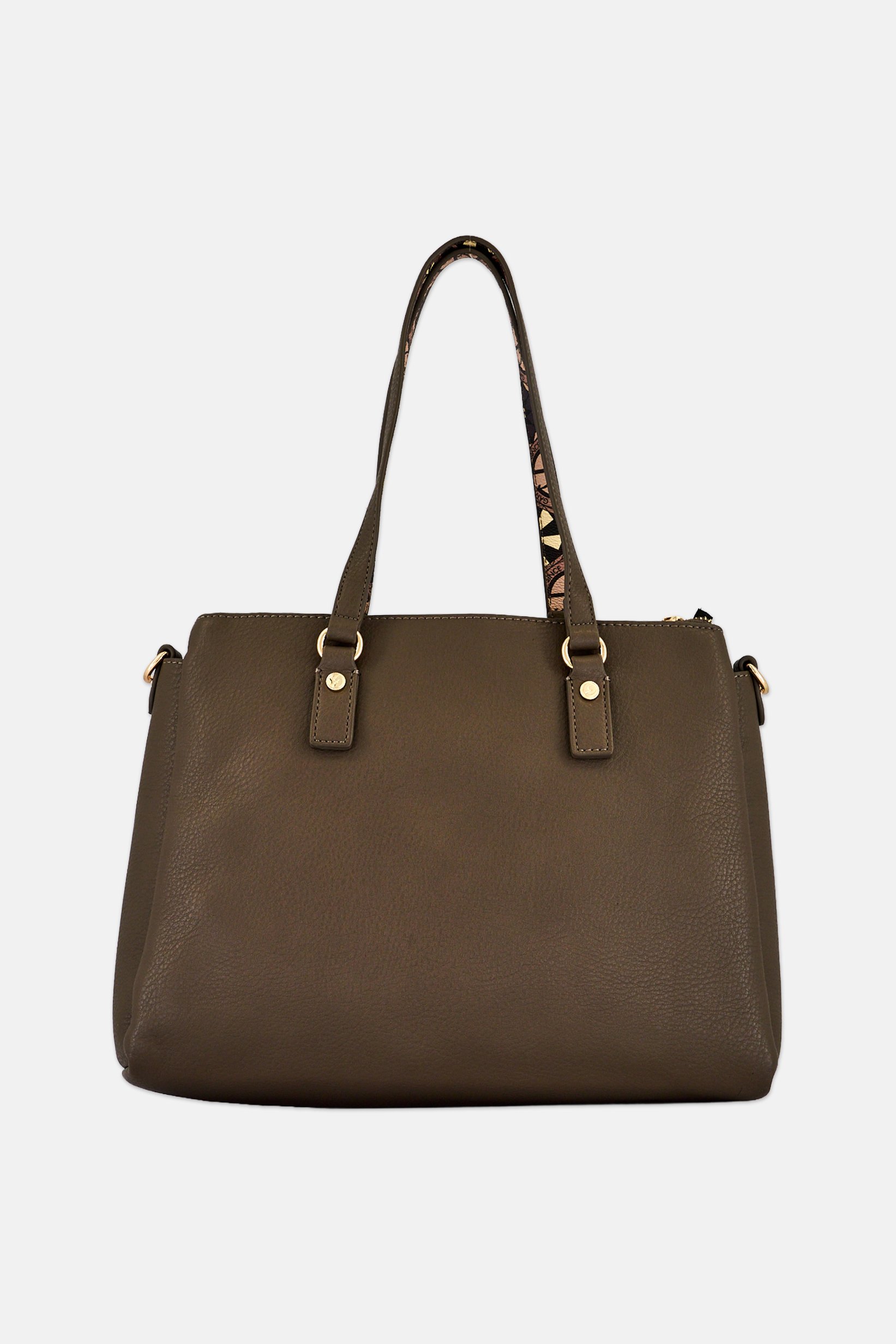 Women Brand Logo Handbag, Taupe
