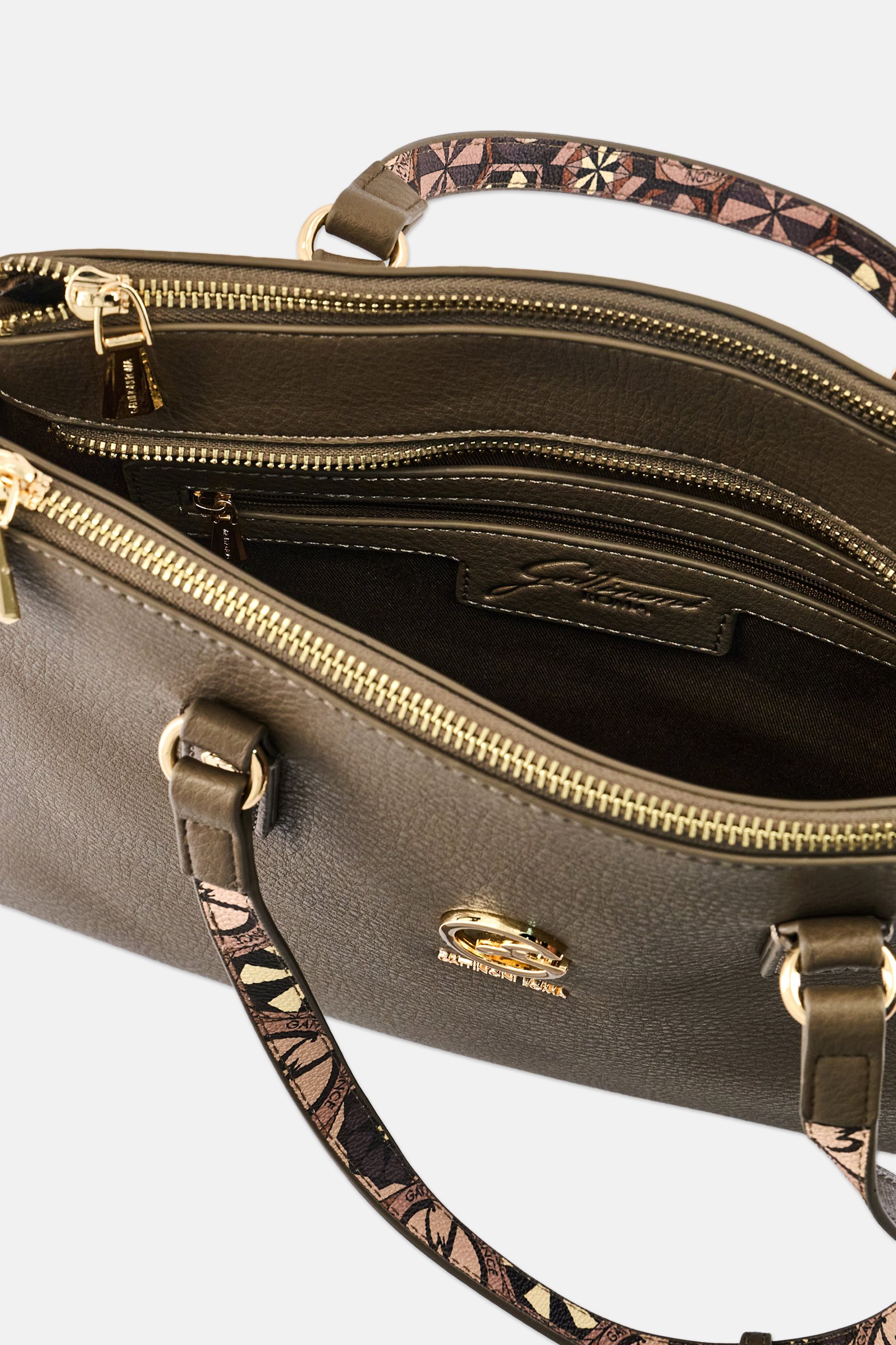Women Brand Logo Handbag, Taupe