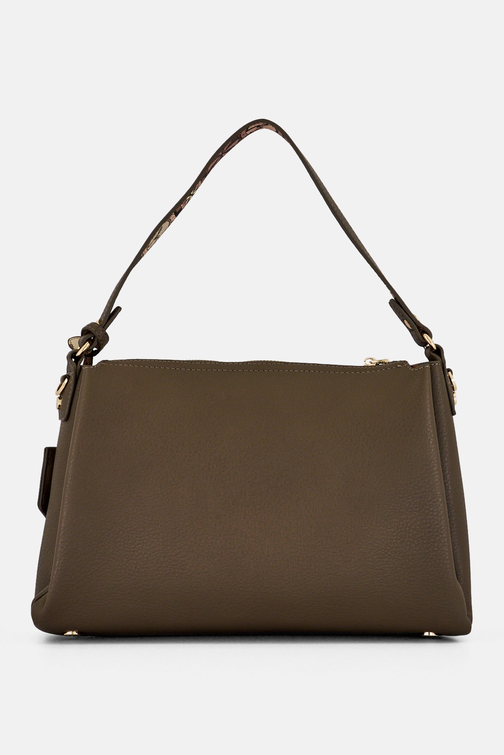 Women Brand Logo Shoulder Bag, Taupe