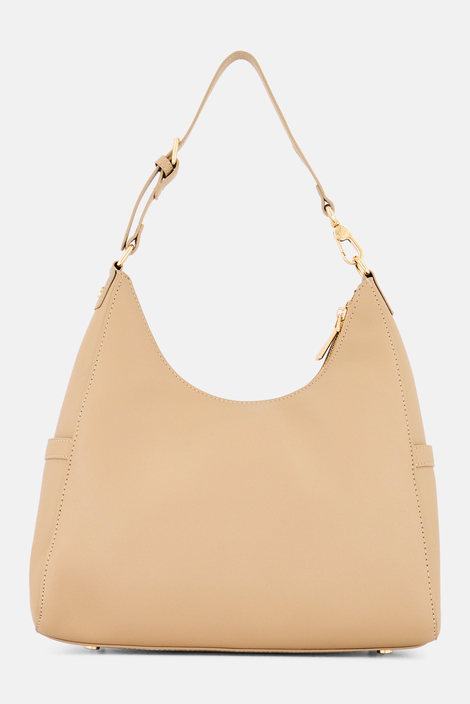 Women Brand Logo  Shoulder Bag, Beige