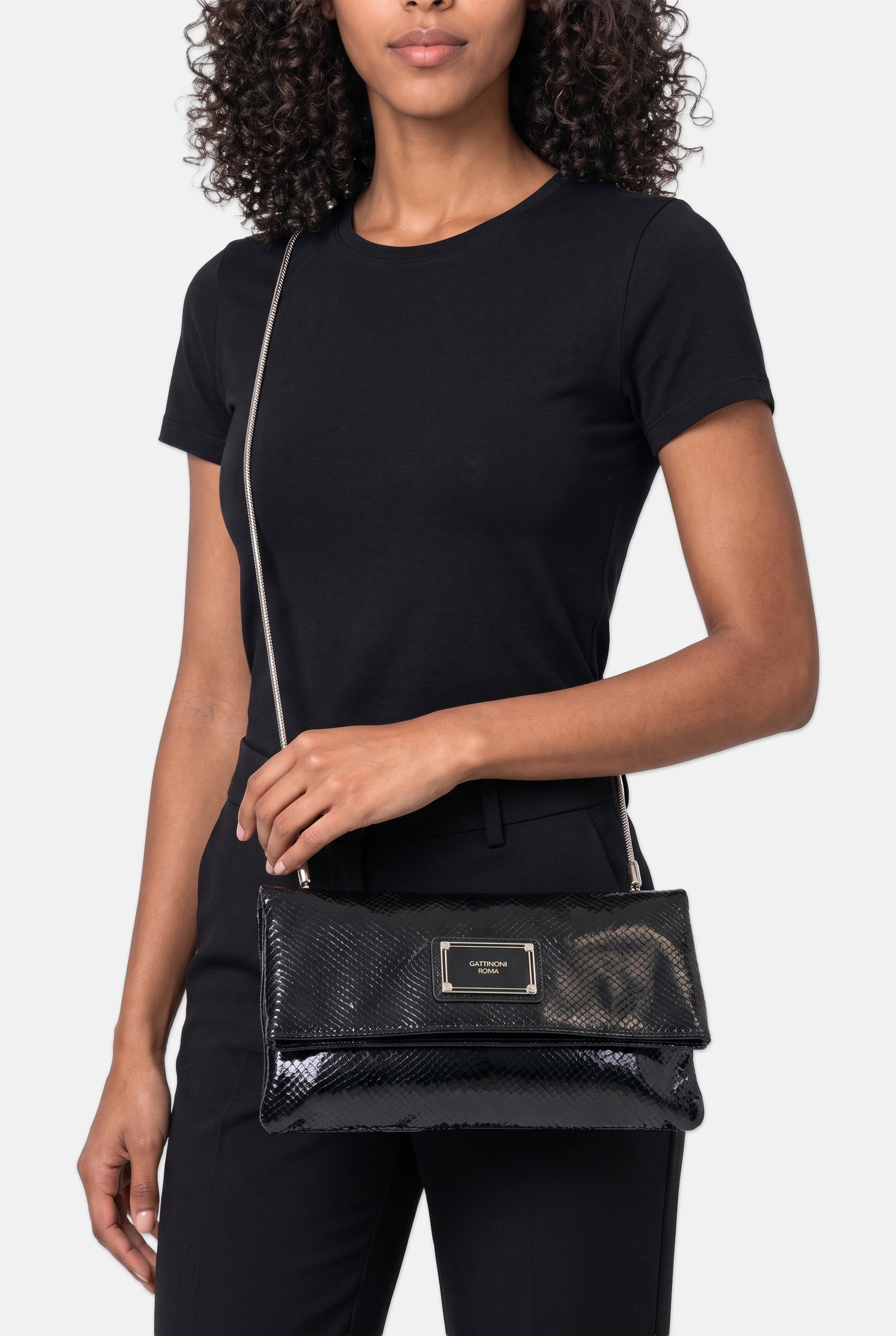 Women Animal Print Clutch, Black