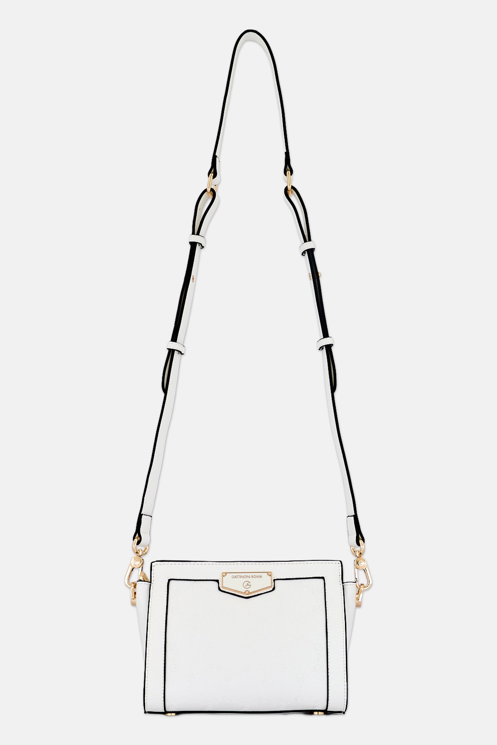 Women Brand Logo Crossbody Bag, White