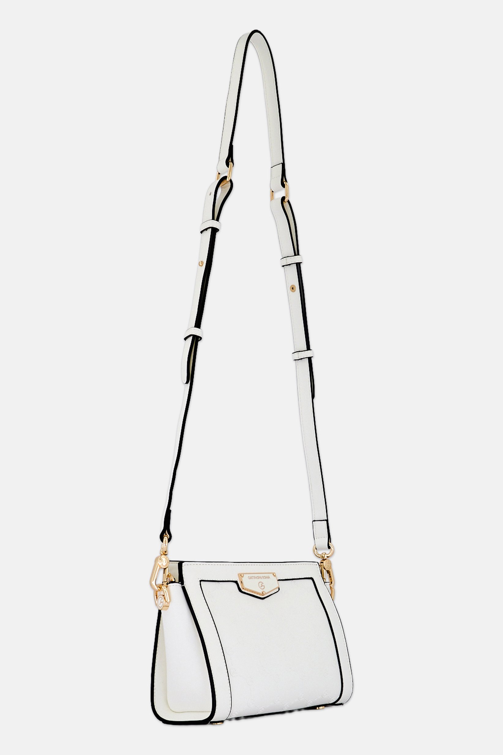 Women Brand Logo Crossbody Bag, White