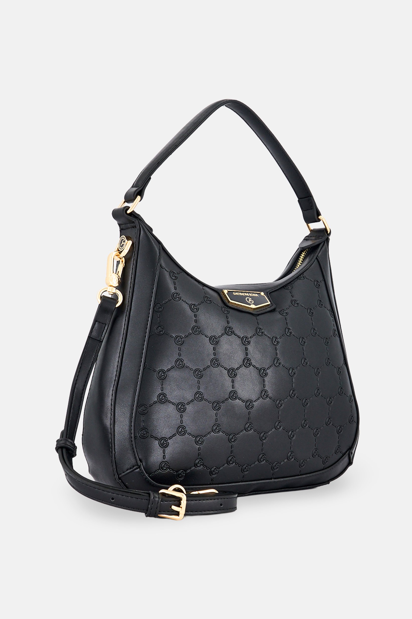 Women Brand Logo Handbag, Black