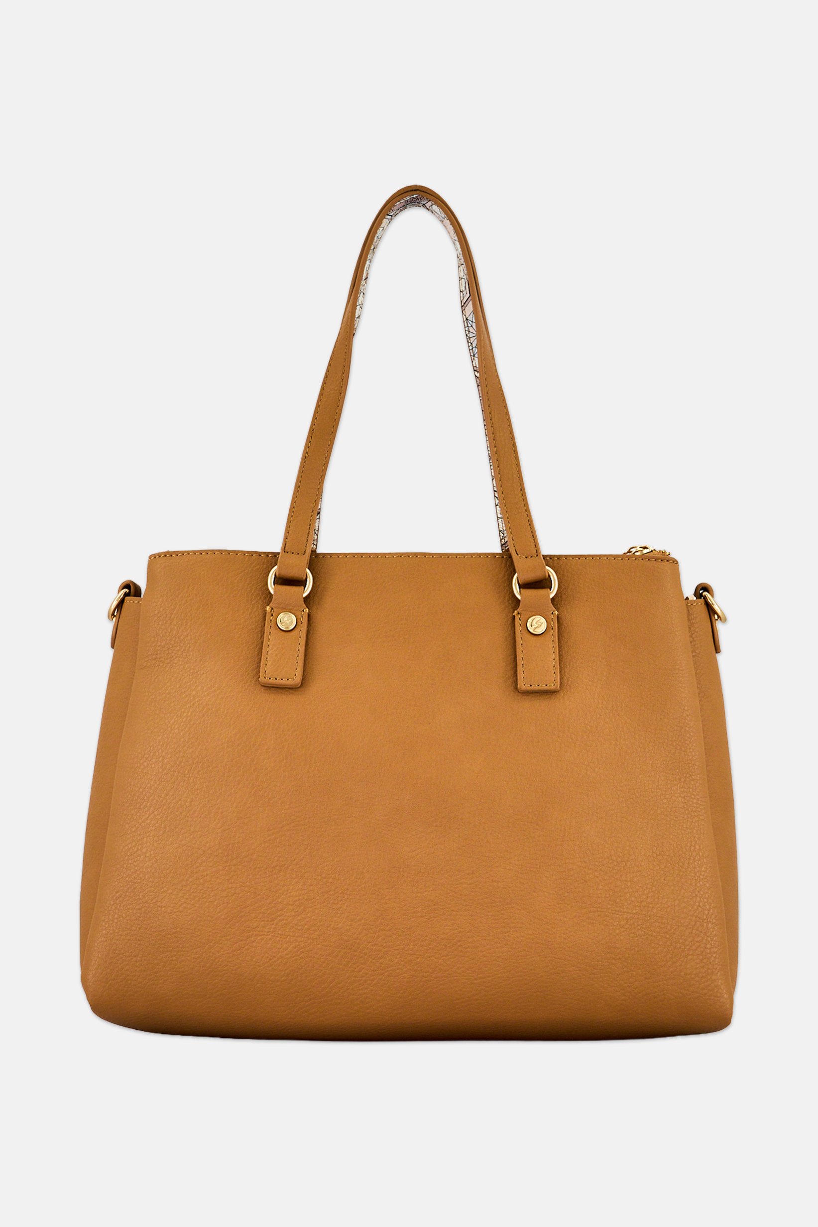 Women Brand Logo Satchel Bag, Brown