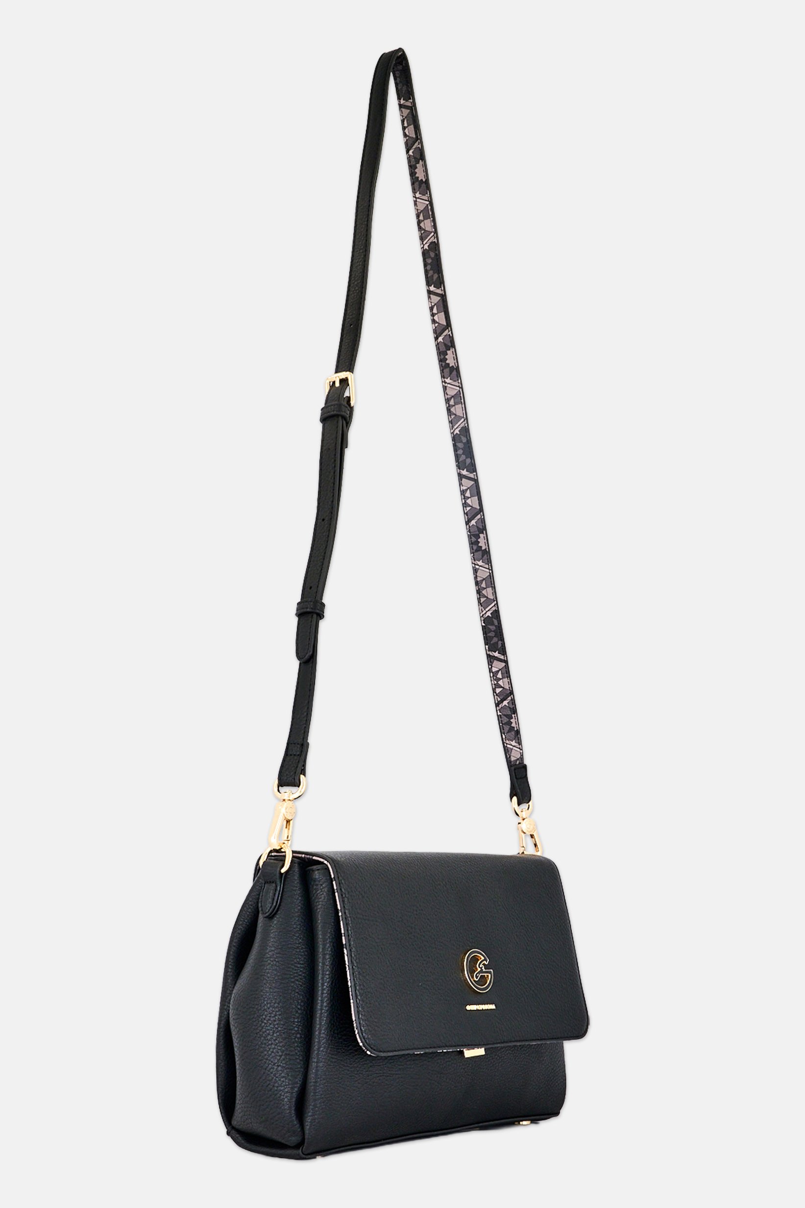 Women Brand Logo Cross Body Bag, Black
