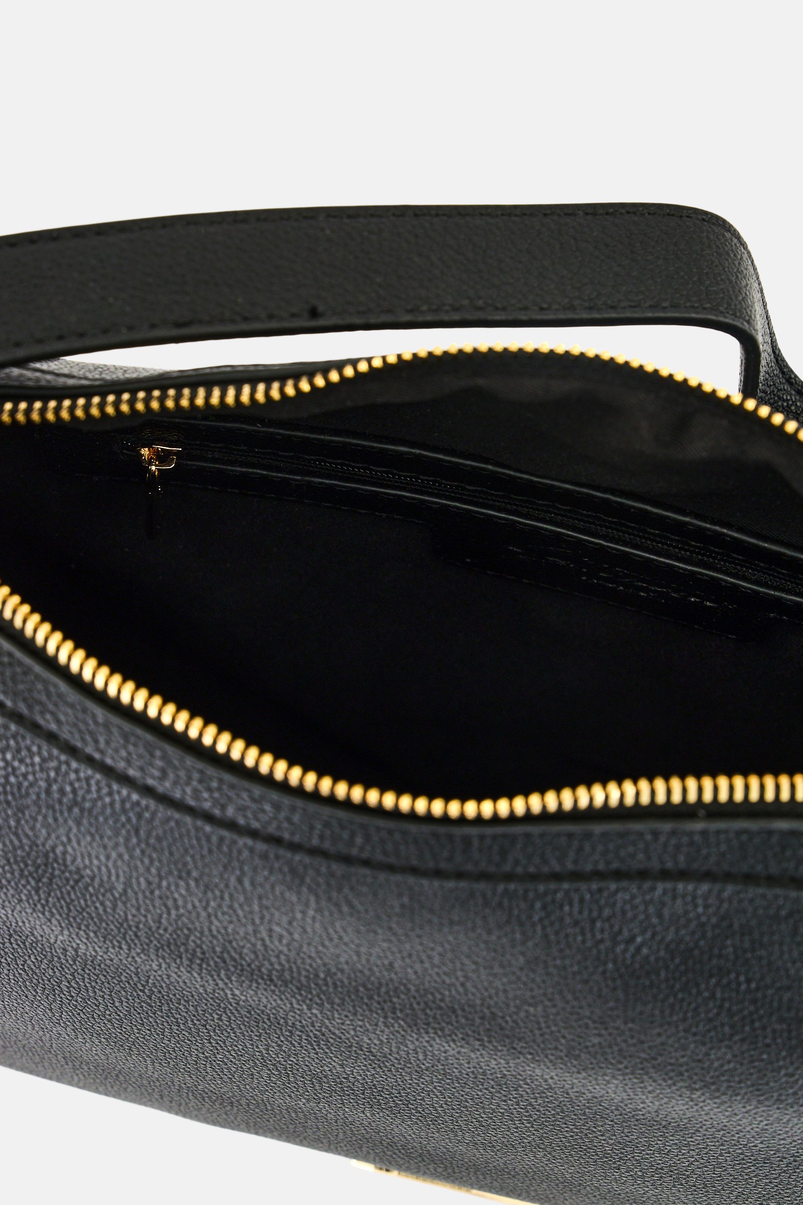Women Brand Logo Shoulder Bag, Black