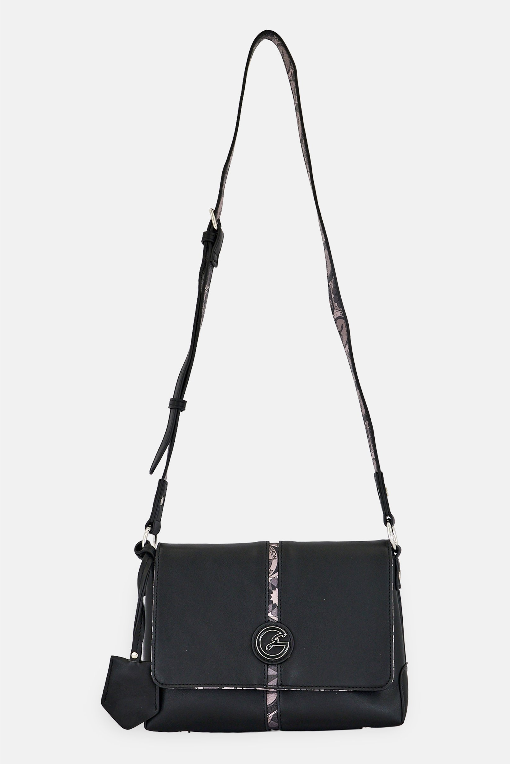 Women Brand Logo Cross Body Bag, Black