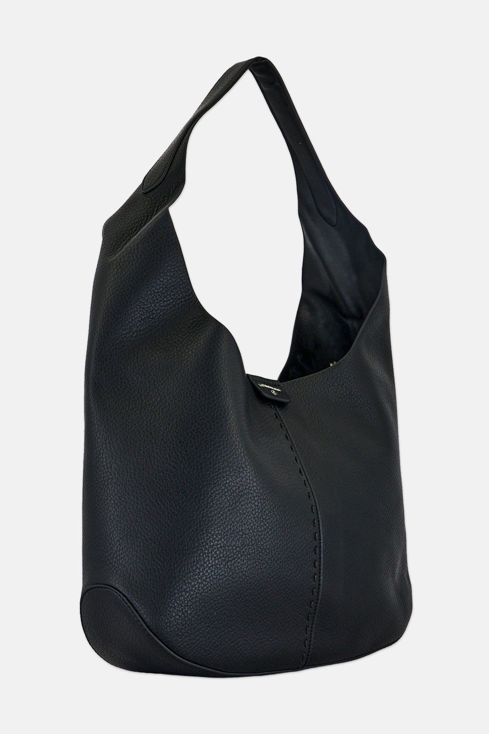 Women Brand Logo Hobo Bag, Black