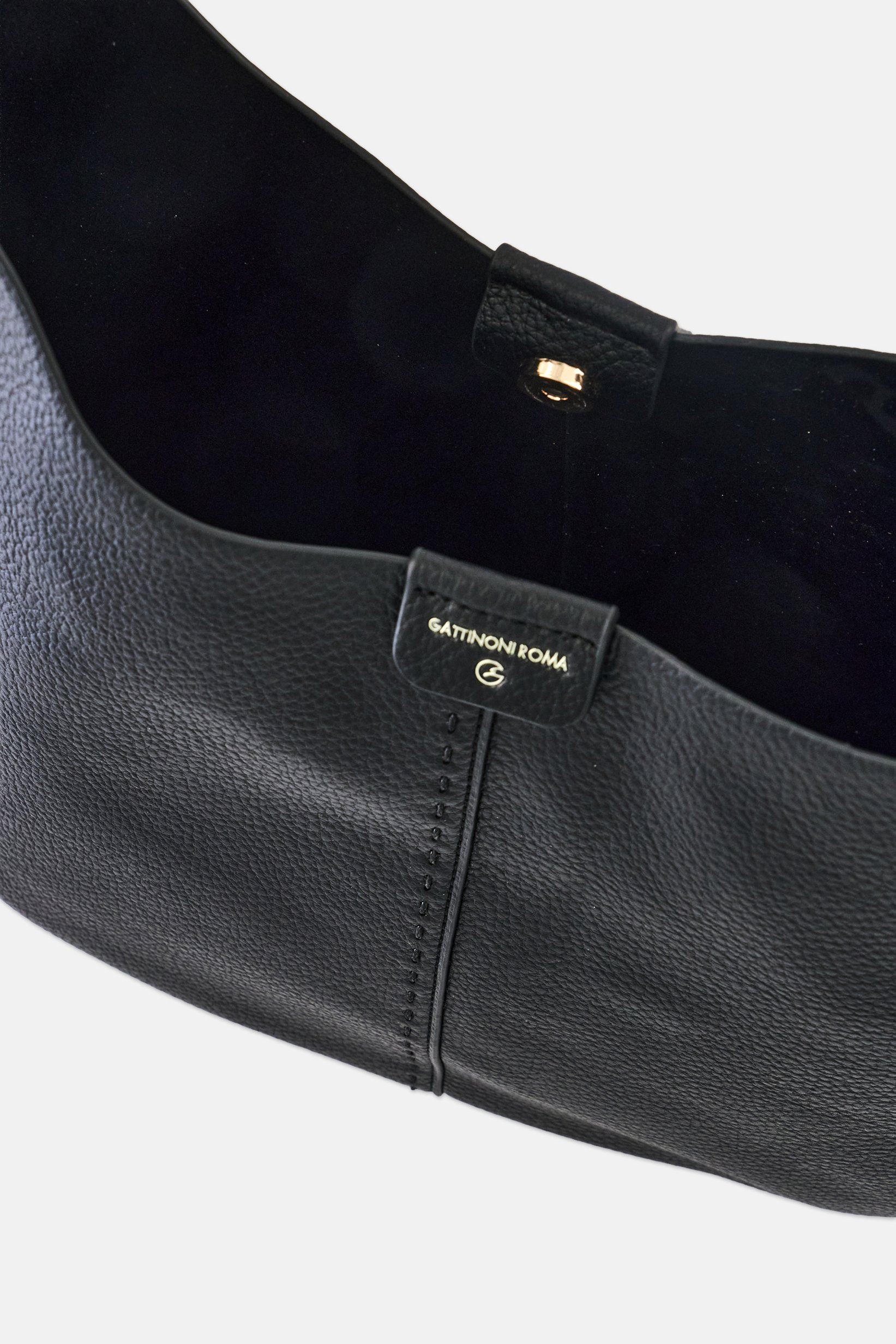 Women Brand Logo Hobo Bag, Black