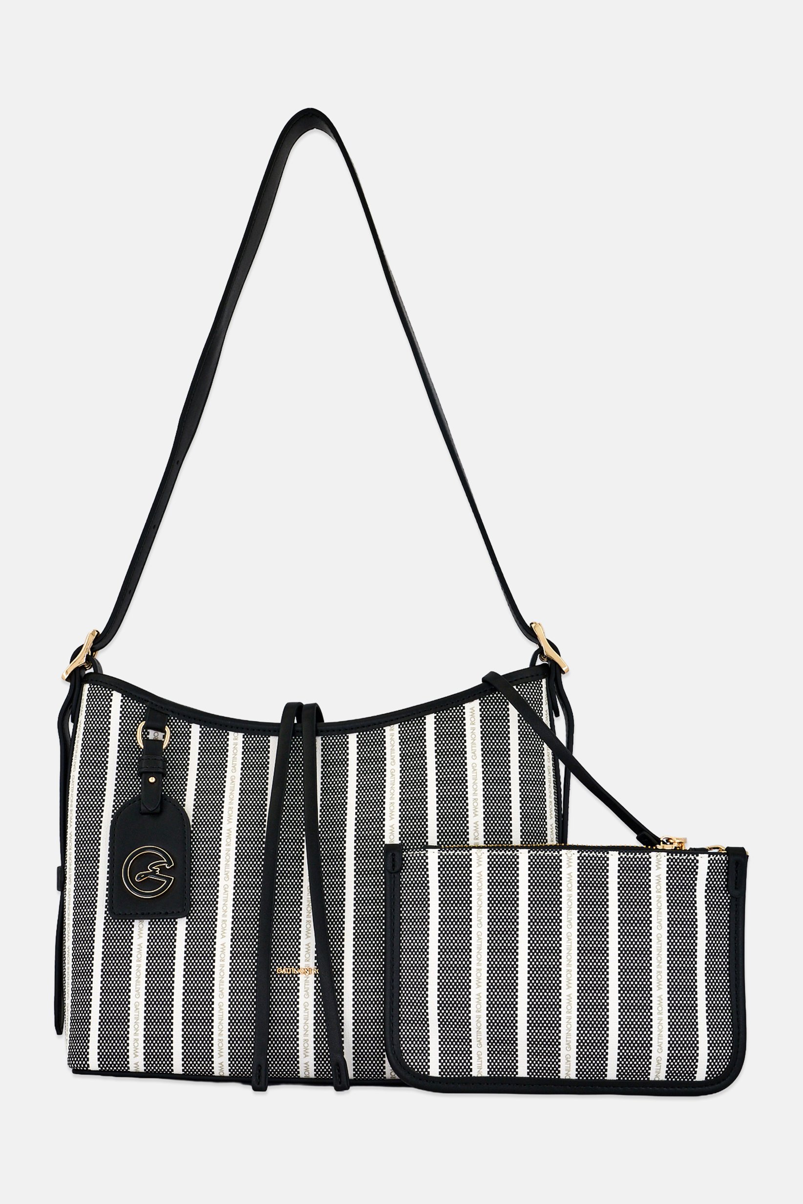 Women Stripe Shoulder Bag, Multicolor