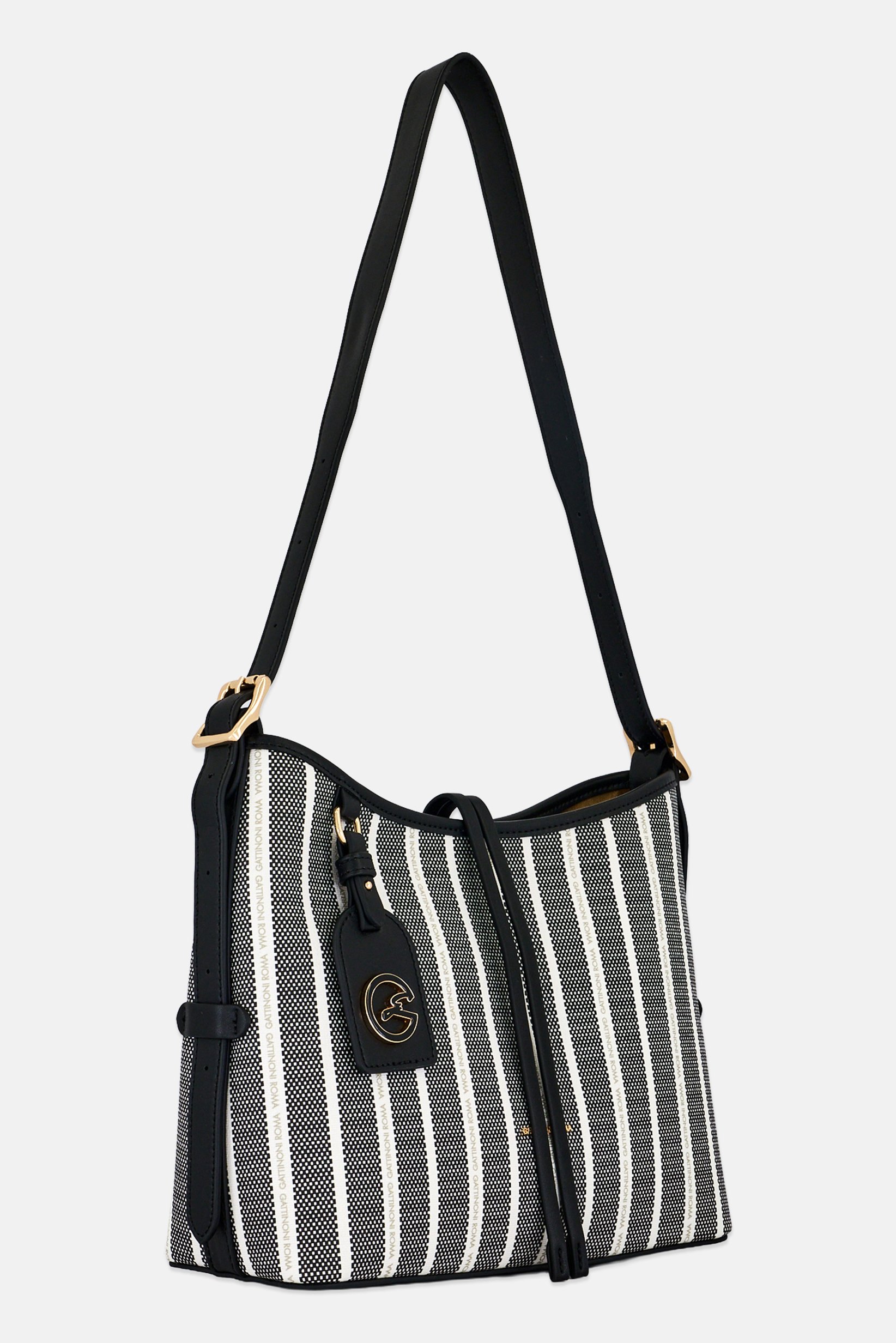 Women Stripe Shoulder Bag, Multicolor