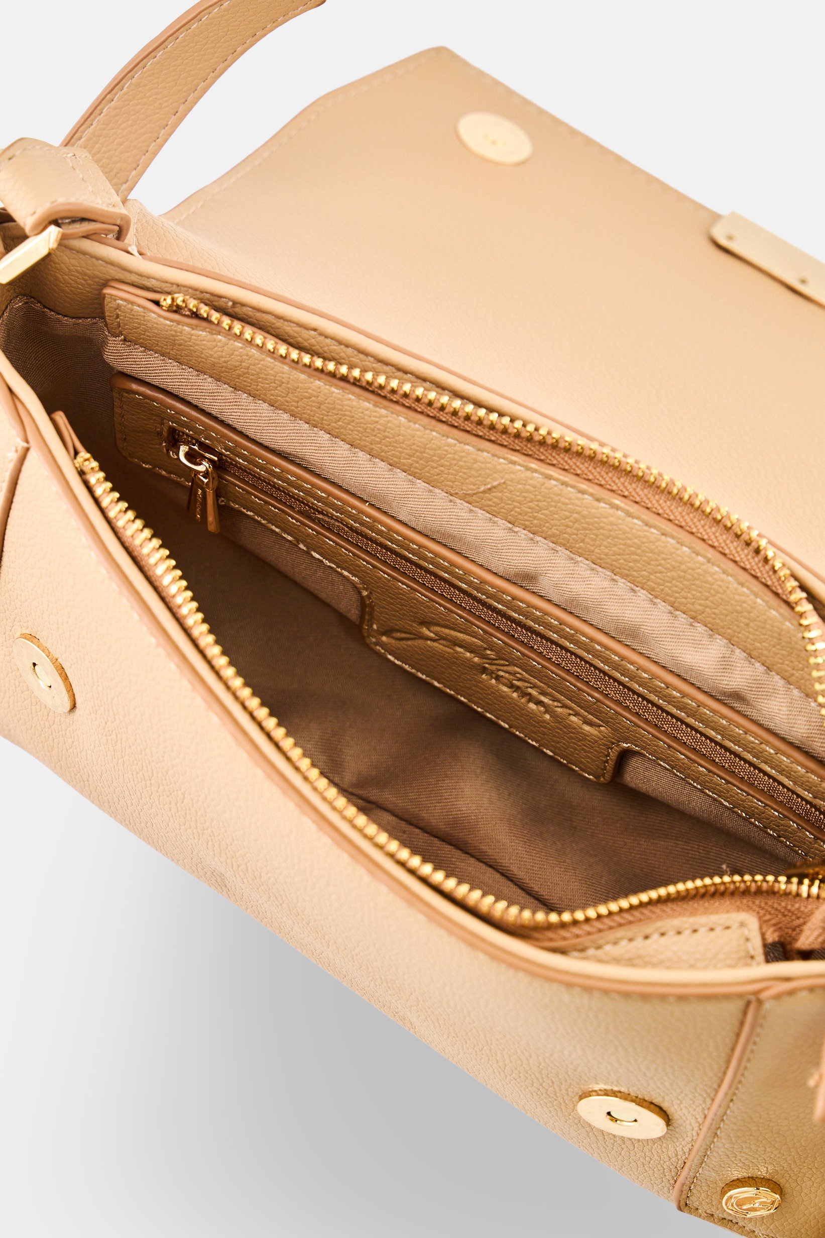 Women Brand Logo Cross Body Bag, Tan