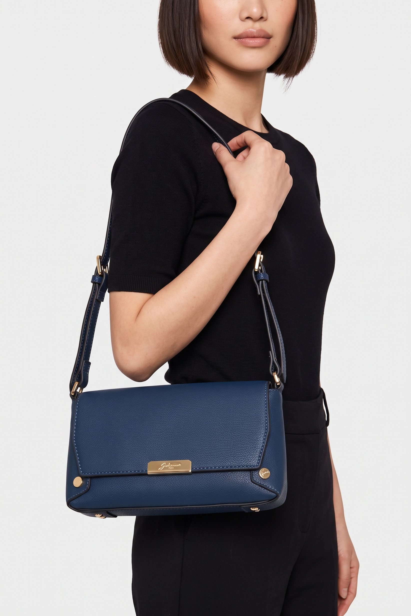 Women Brand Logo Cross Body Bag, Dark Navy