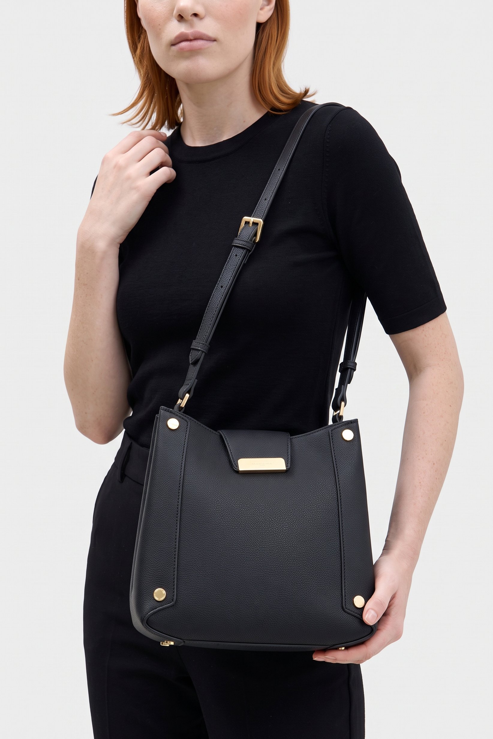 Women Brand Logo Cross Body Bag, Black