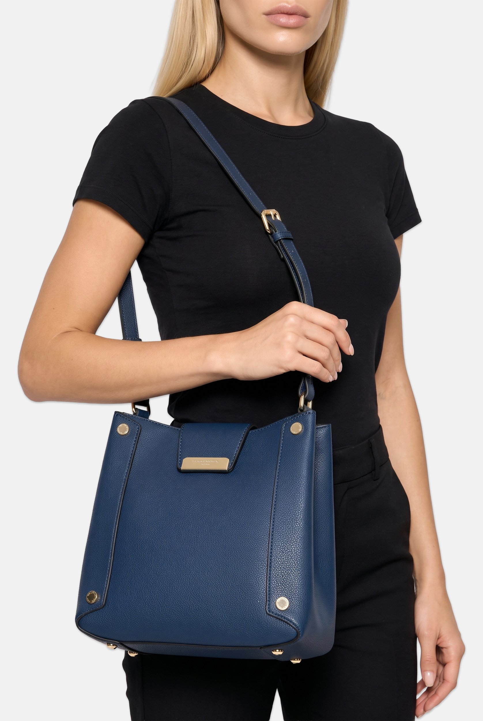 Women Brand Logo Cross Body Bag, Blue