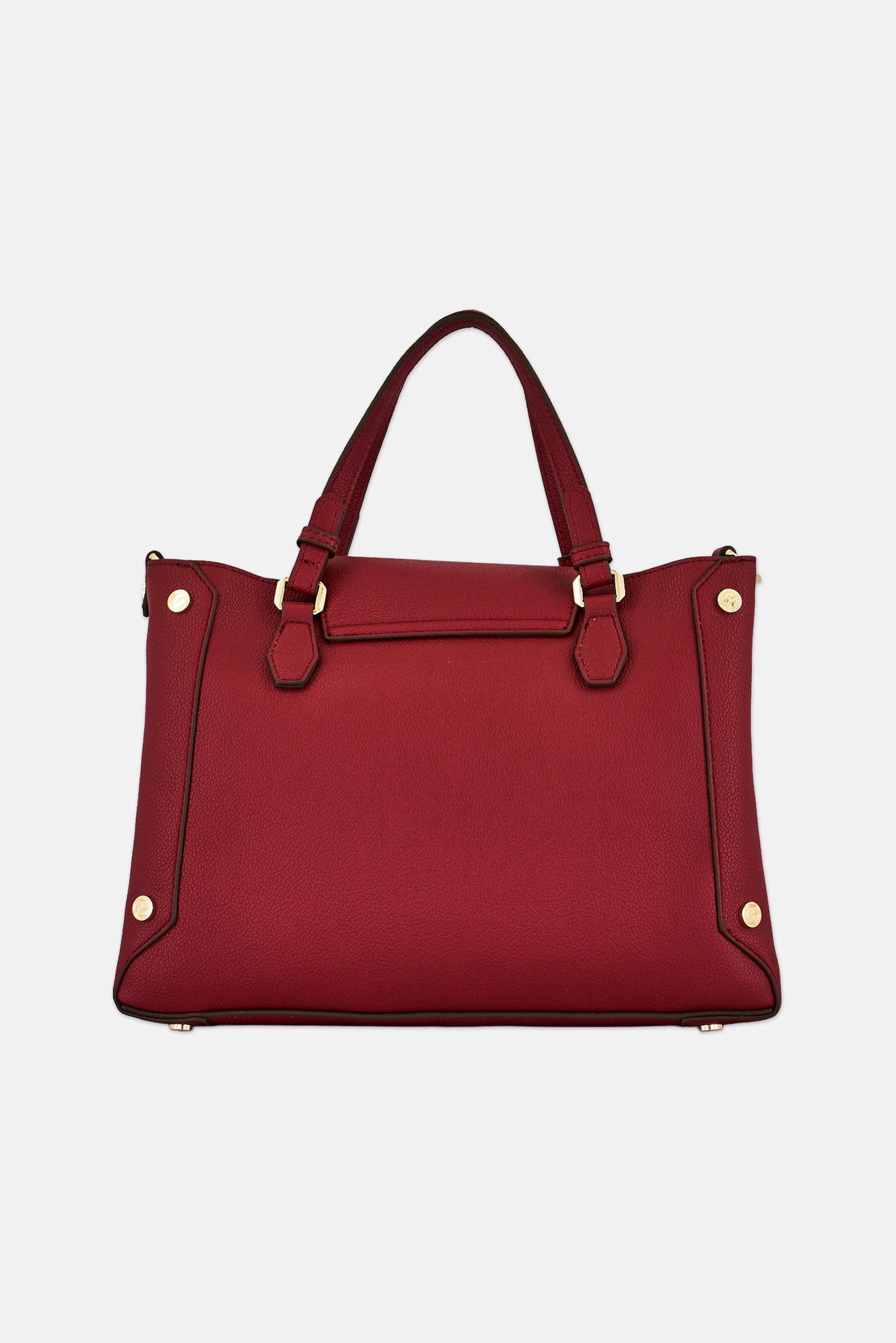Women Brand Logo Satchel, Dark Red