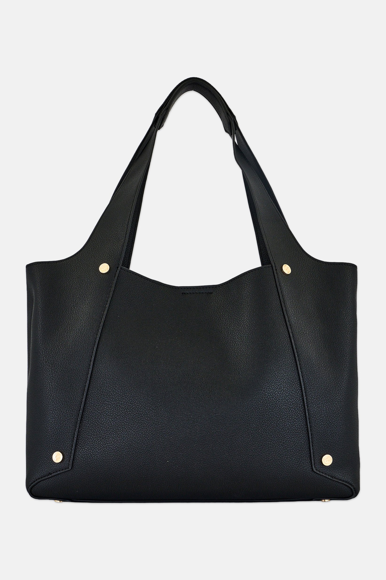 Women Brand Logo Shoulder Bag, Black