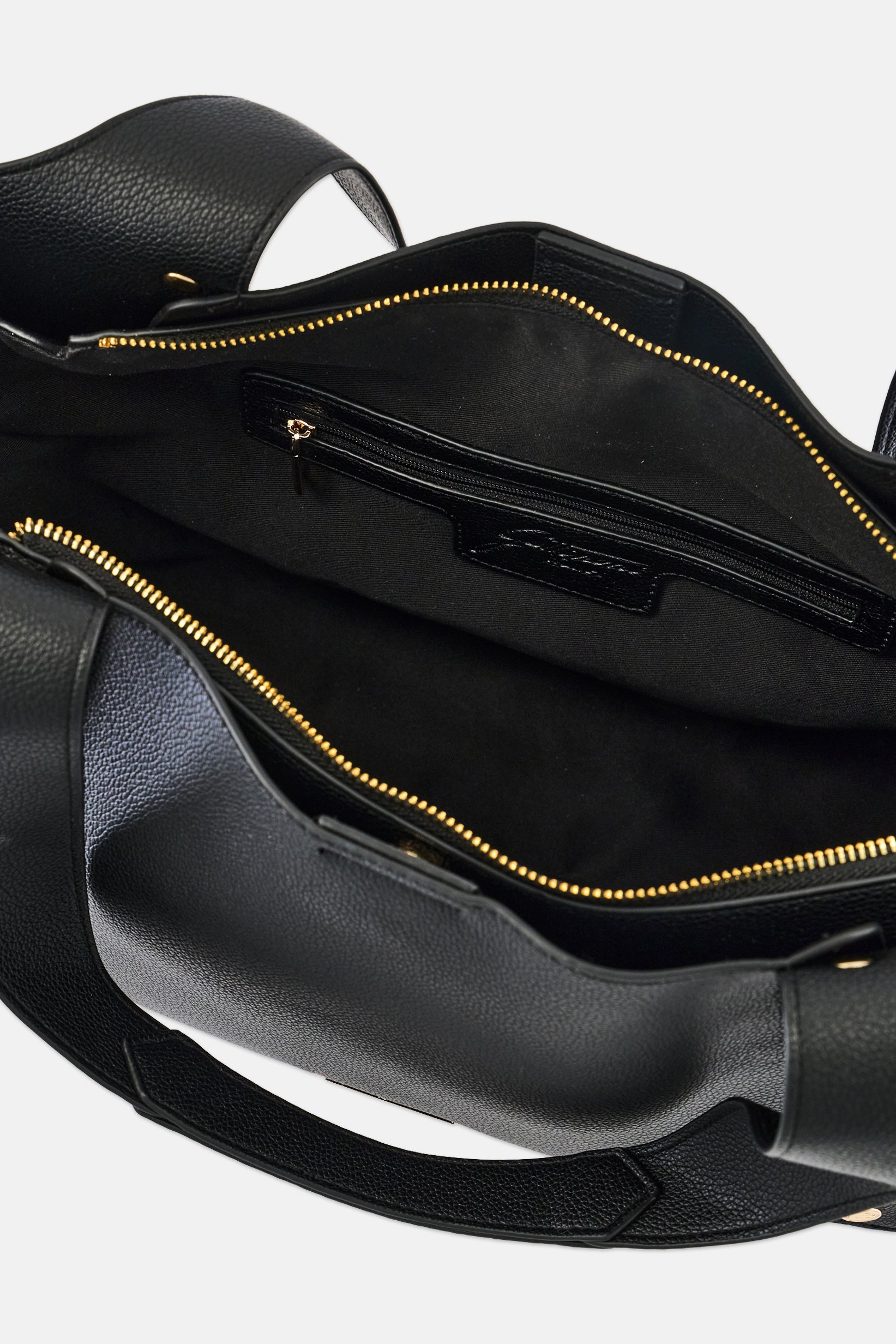 Women Brand Logo Shoulder Bag, Black
