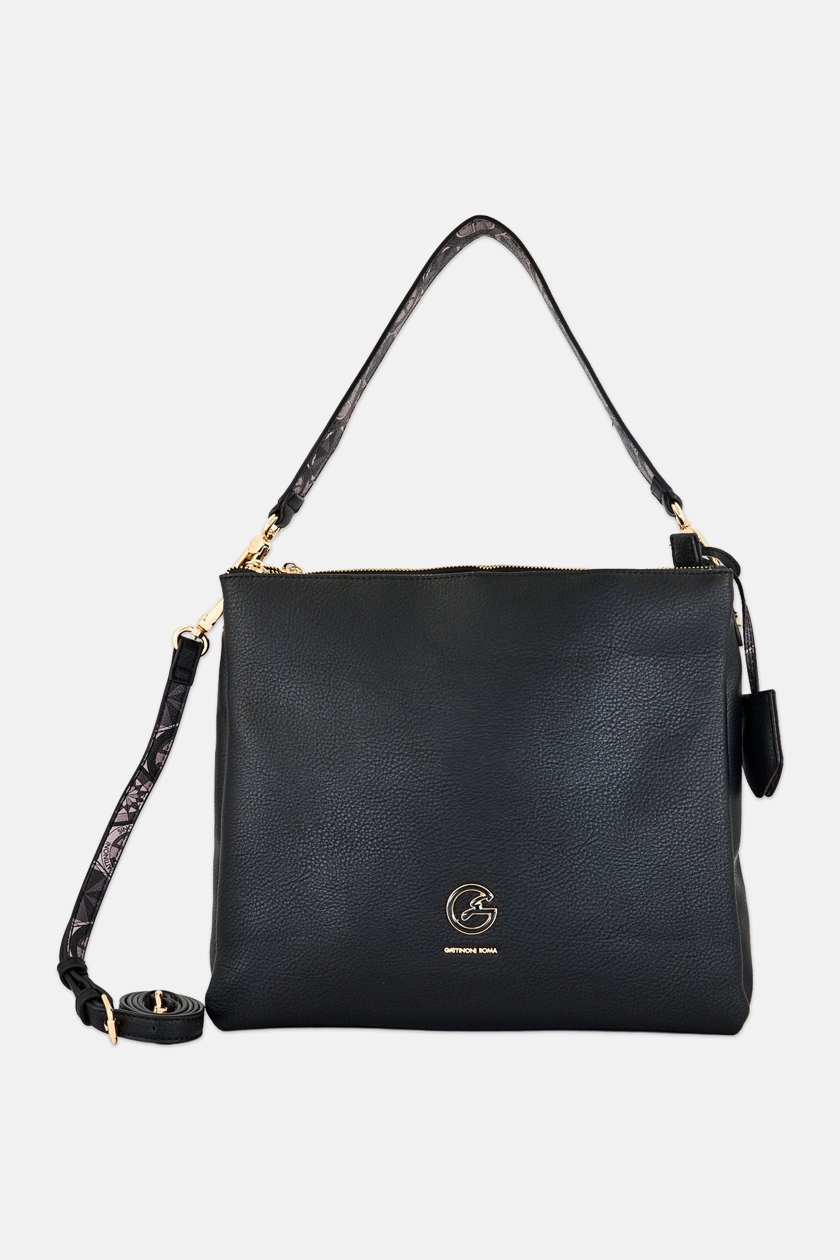 Women Brand Logo Tote Bag, Black