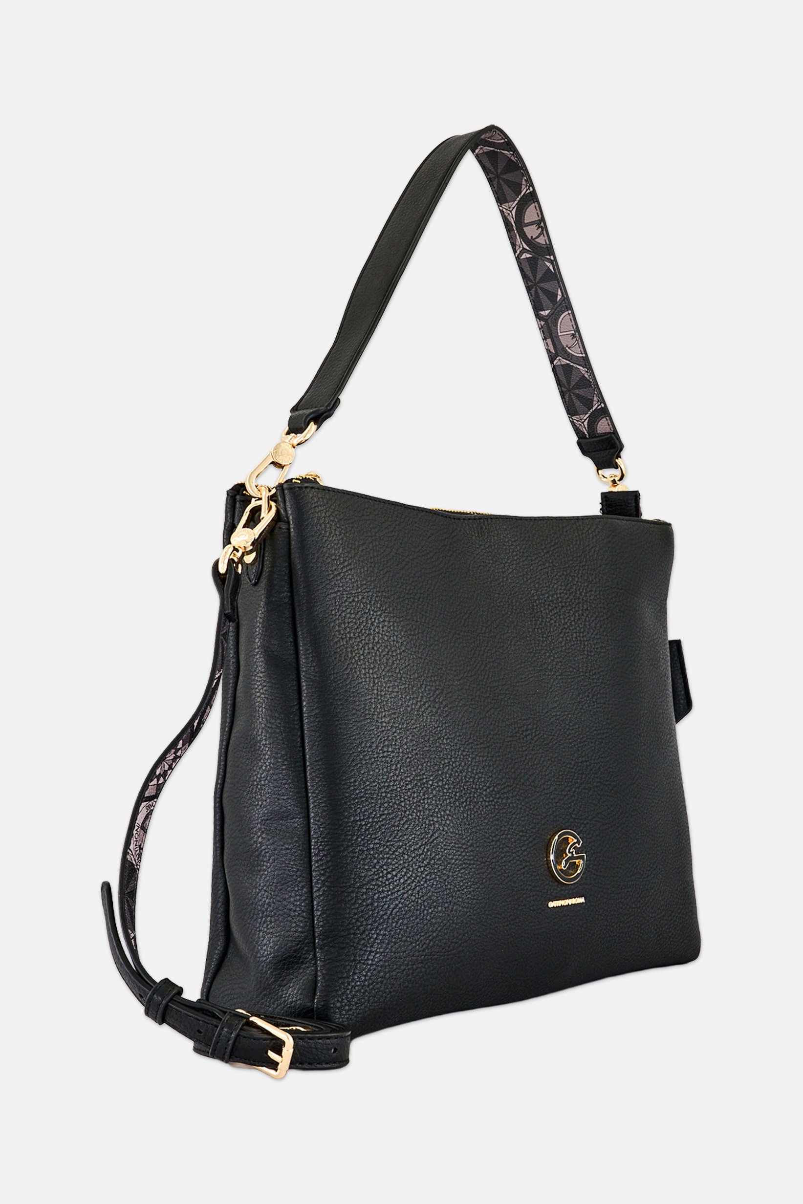 Women Brand Logo Tote Bag, Black