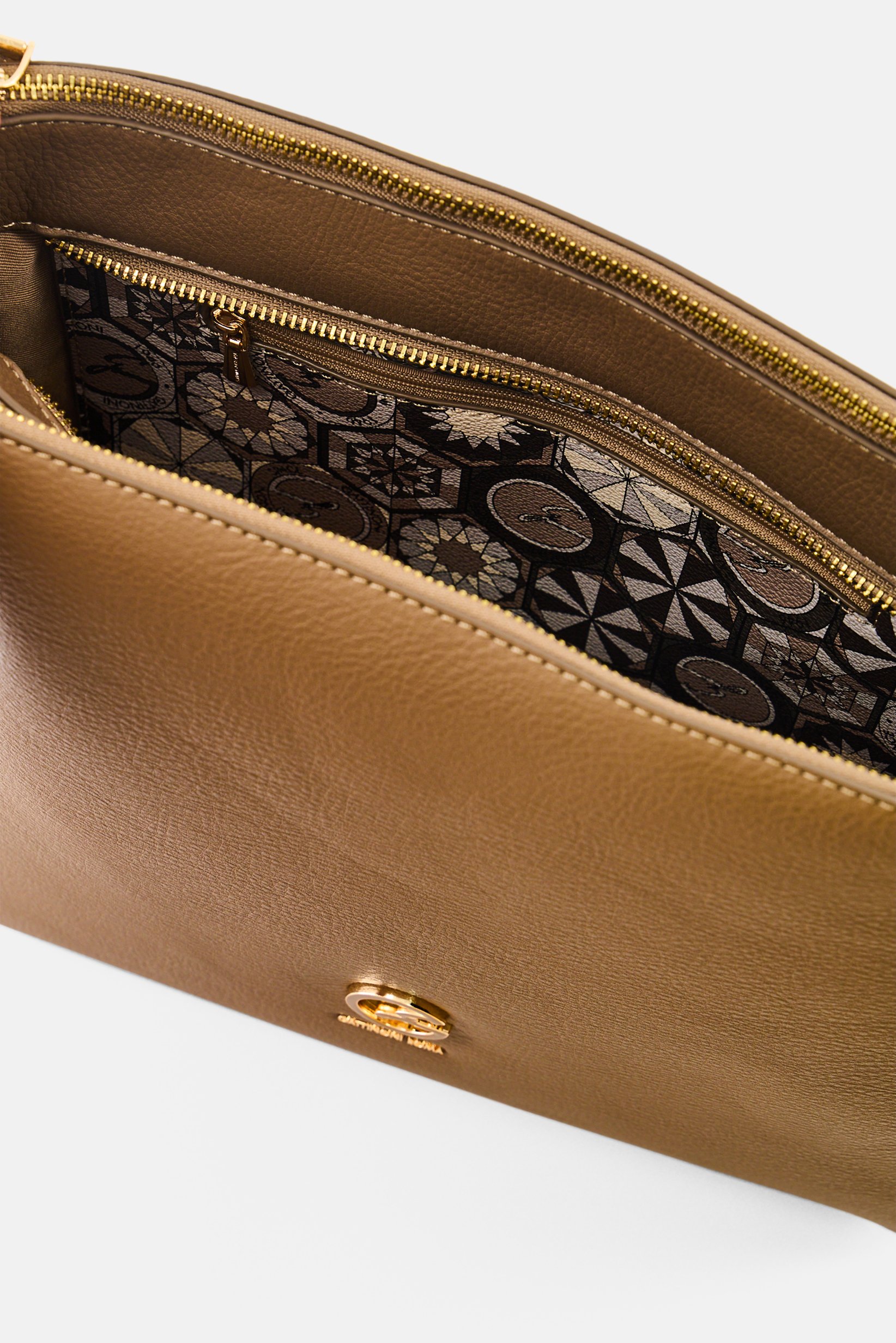 Women Brand Logo Tote Bag, Taupe