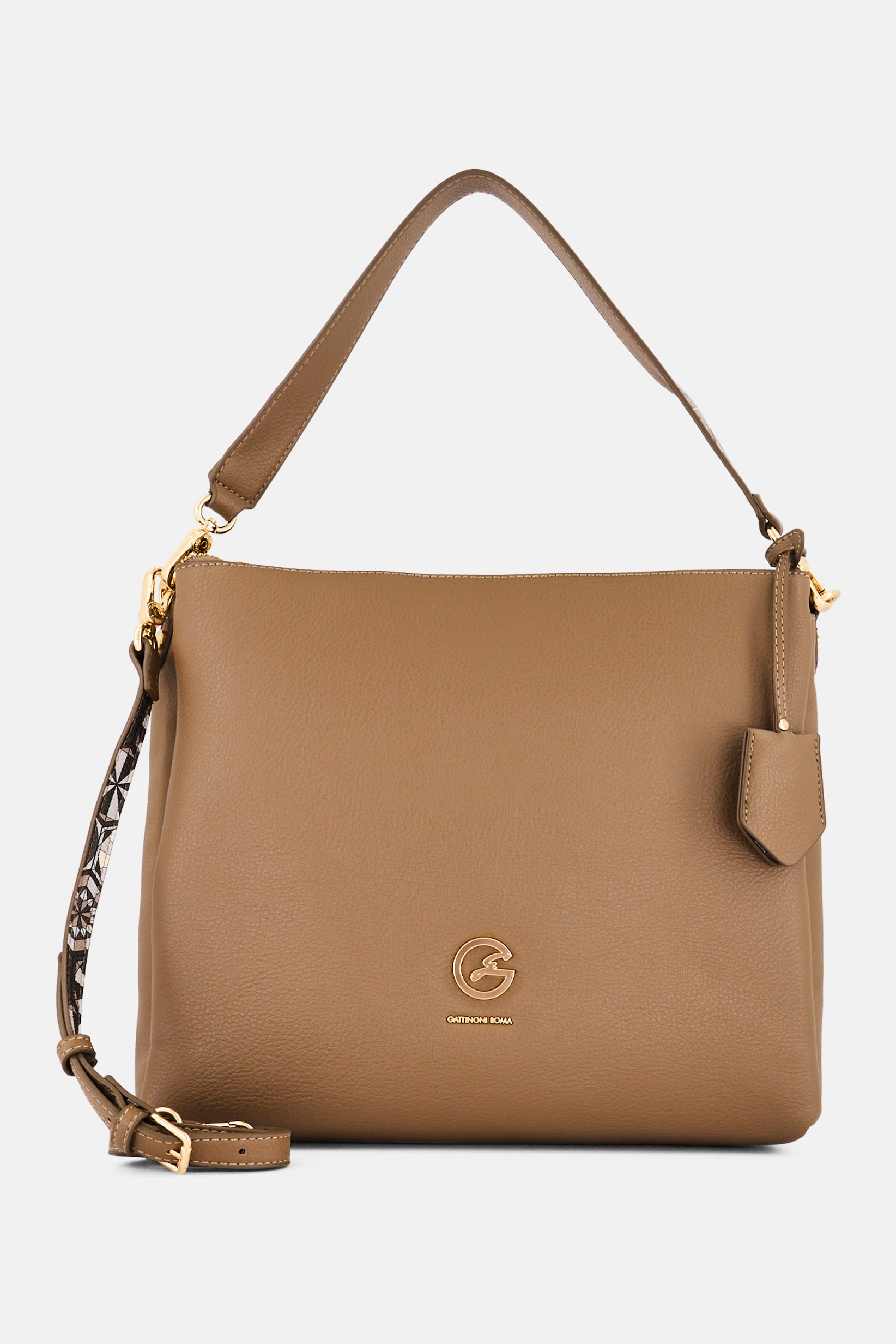 Women Brand Logo Tote Bag, Taupe