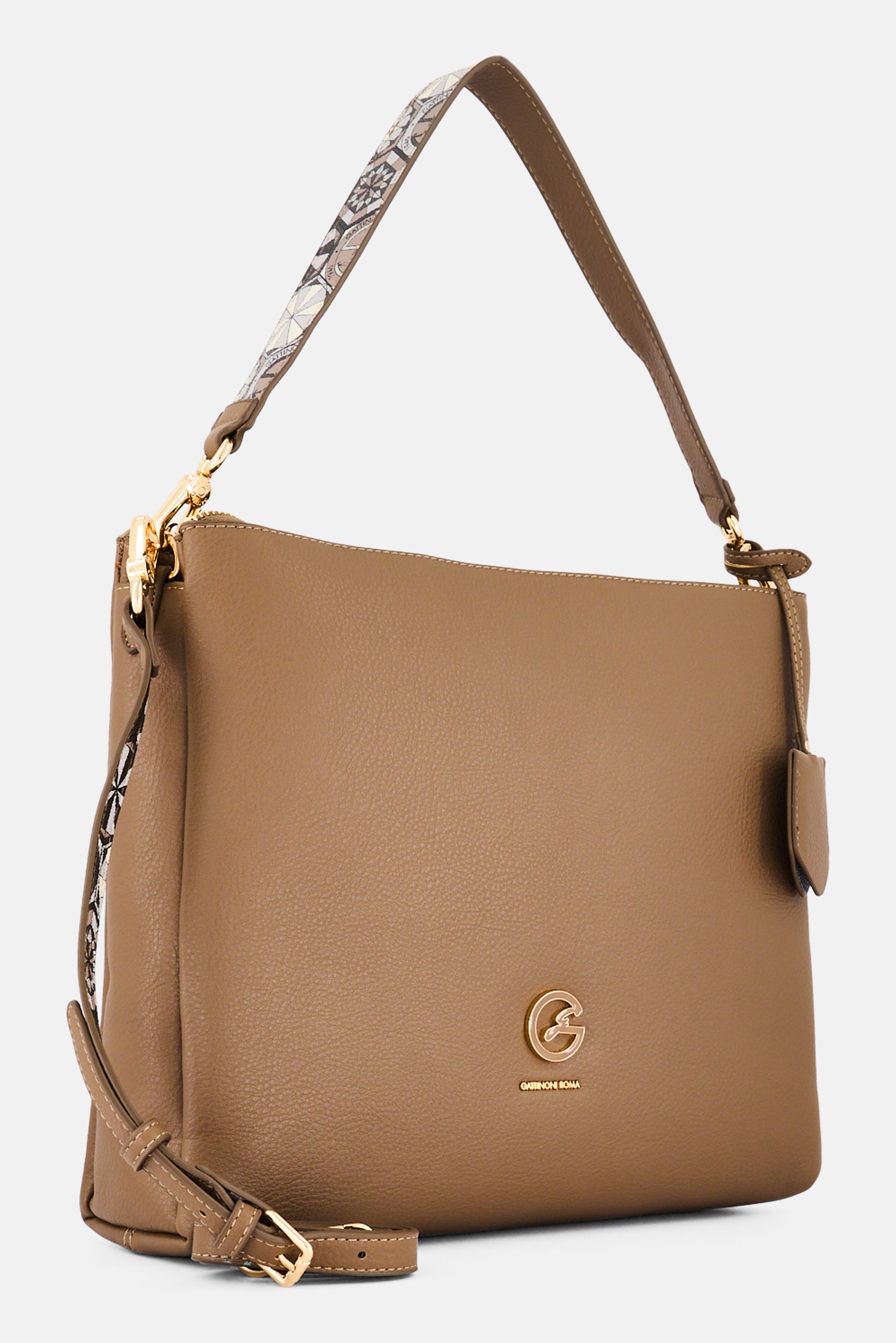 Women Brand Logo Tote Bag, Taupe