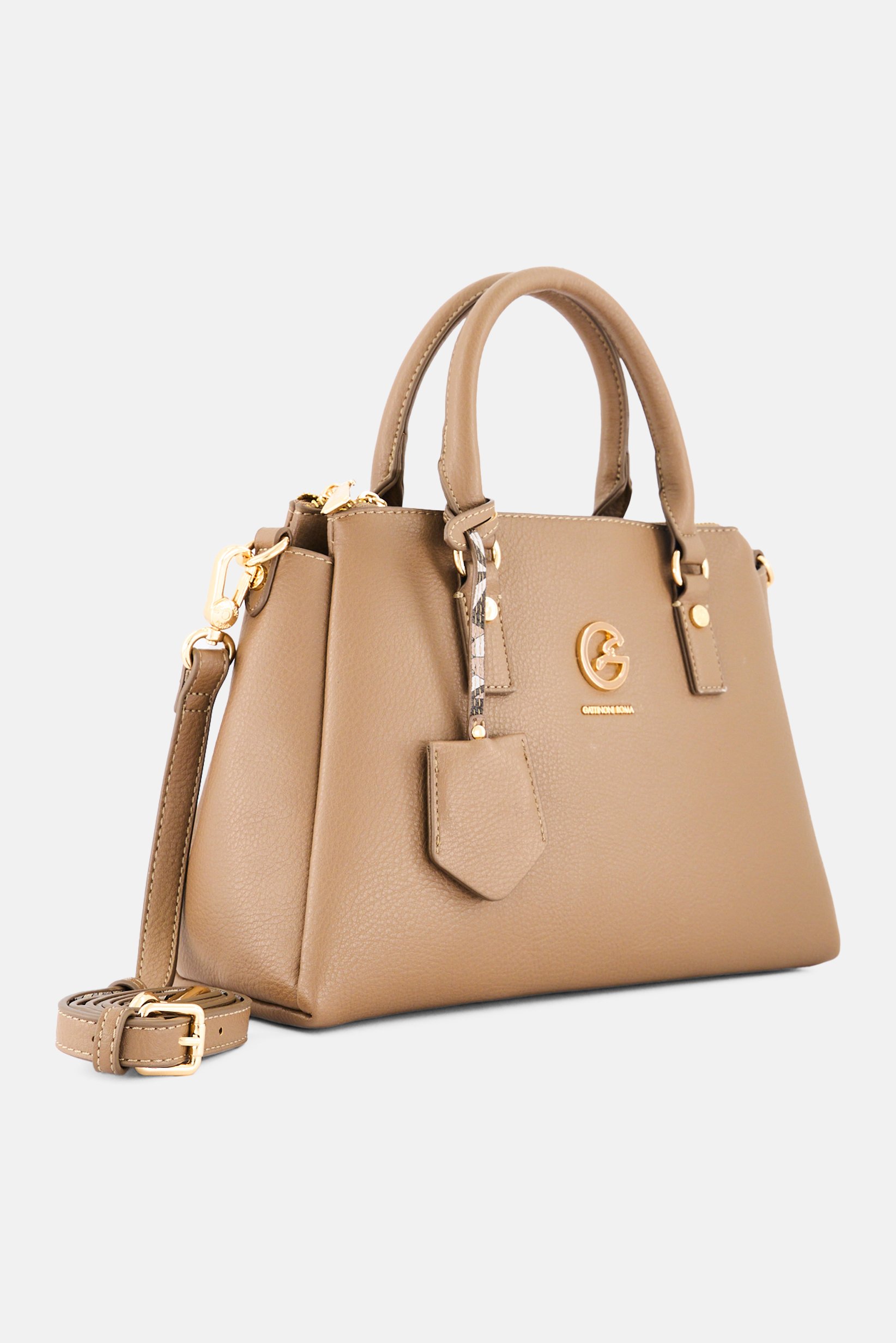Women Brand Logo Cross Body Bag, Taupe