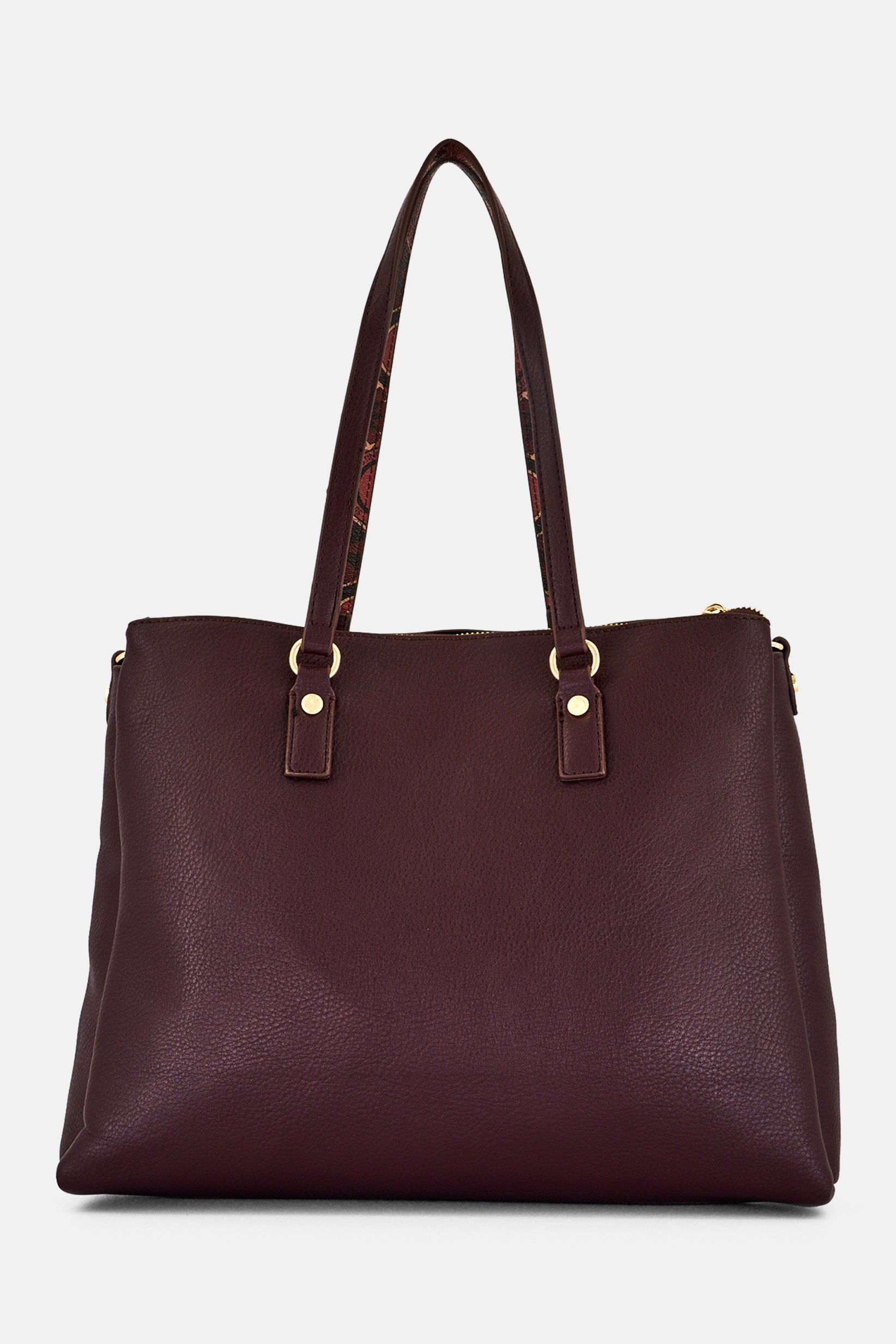Women Brand Logo Tote Bag, Dark Brown