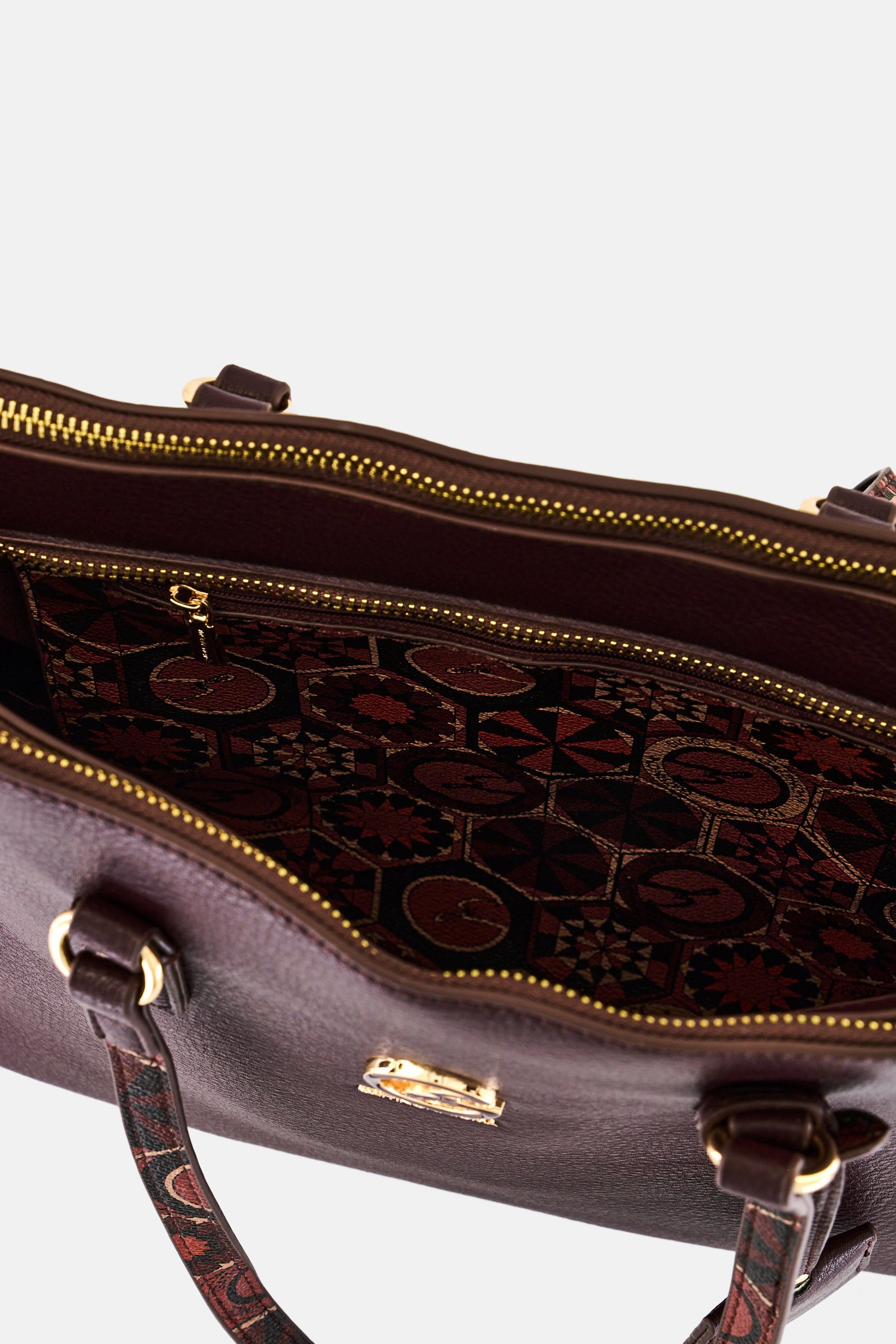 Women Brand Logo Tote Bag, Dark Brown