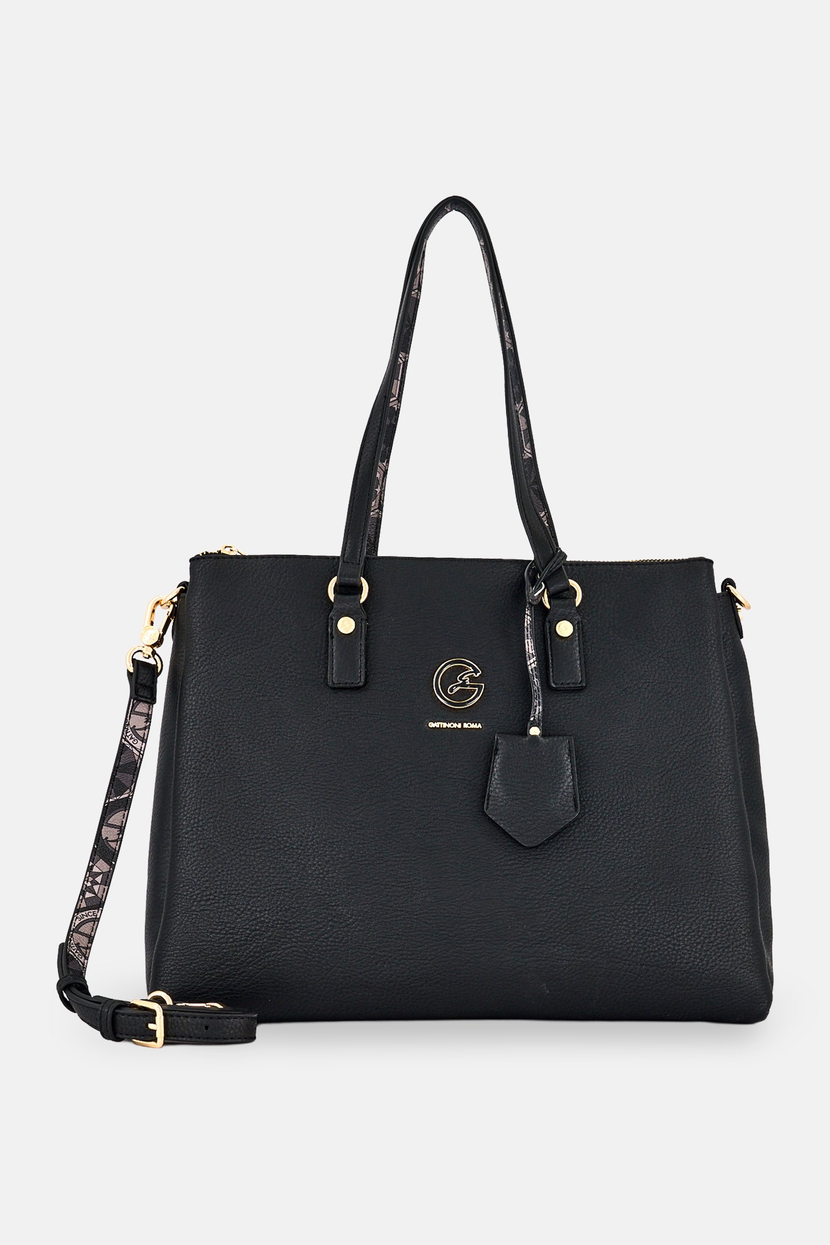 Women Brand Logo Tote Bag, Black