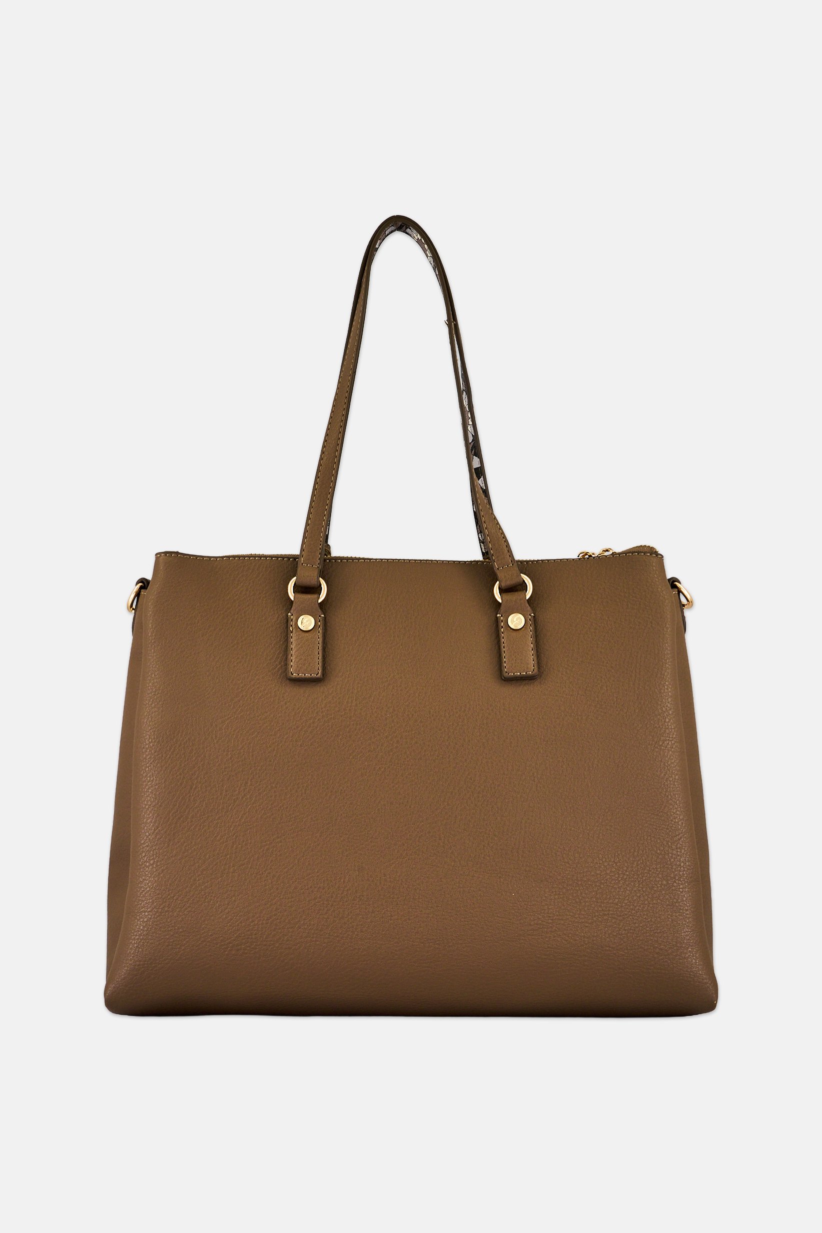 Women Brand Logo Tote Bag, Tan